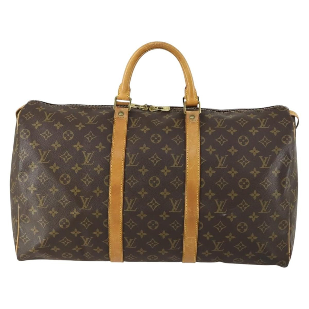 Louis Vuitton Keepall Bag Monogram Canvas Brown Canvas Travel Bag