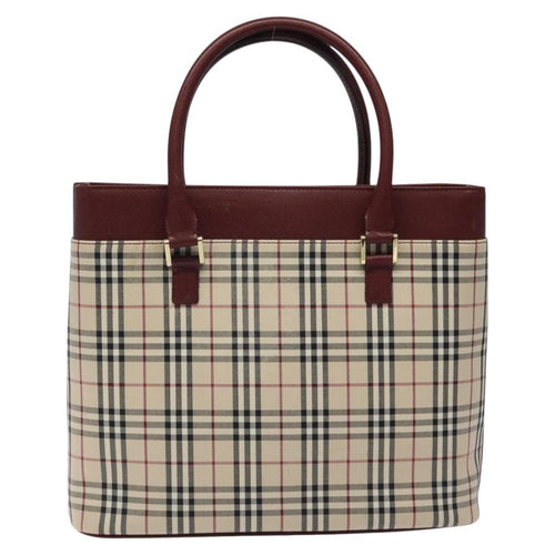 Burberry Nova Check Tote Canvas And Leather Beige Canvas Tote Bag