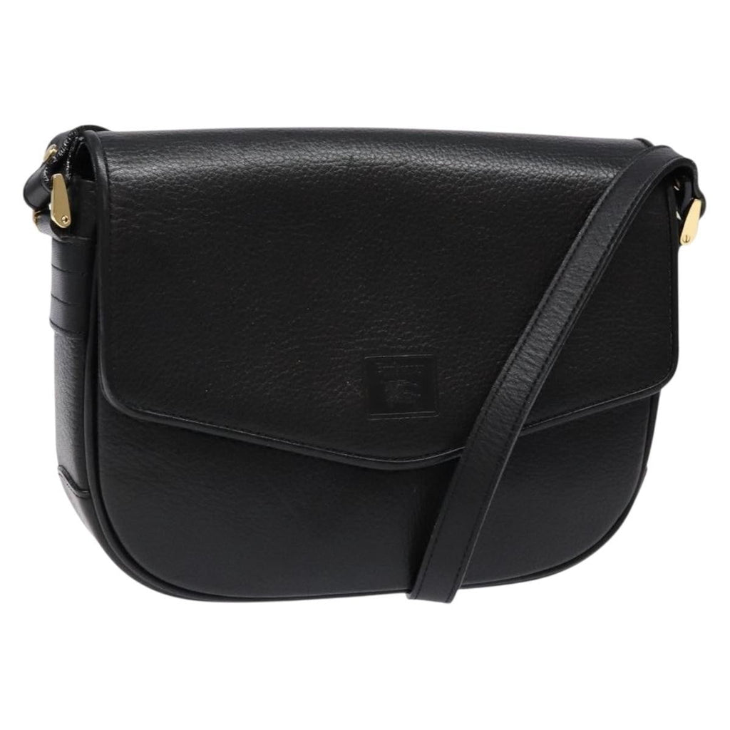 Burberry Flap Shoulder Bag Leather Black Leather Shoulder Bag