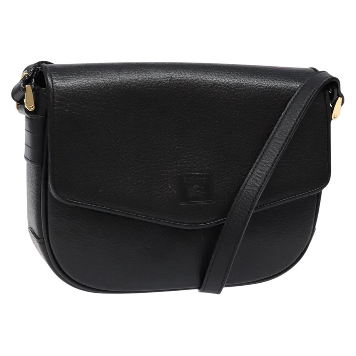 Burberry Flap Shoulder Bag Leather Black Leather Shoulder Bag