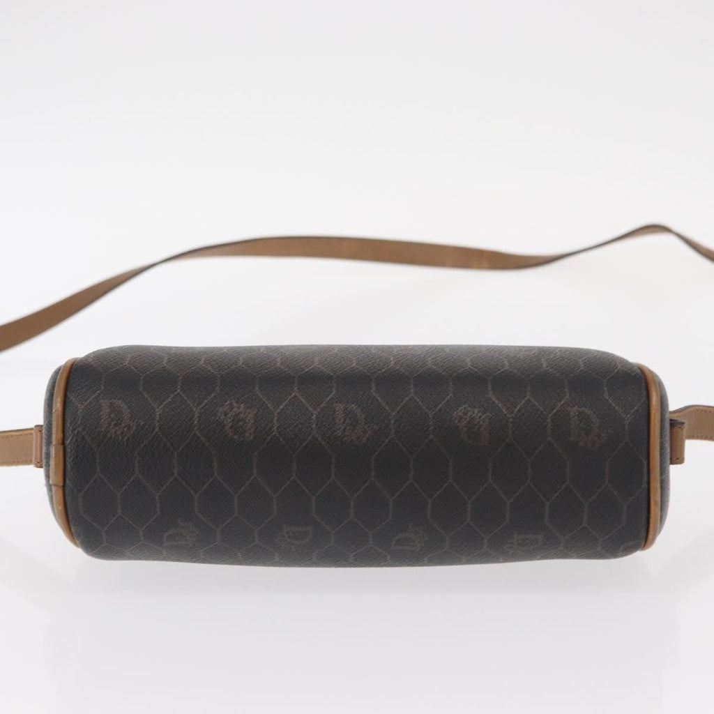 Christian Dior Vintage Honeycomb Shoulder Bag Canvas And Leather Black Canvas Shoulder Bag Bag (Pre-Owned)