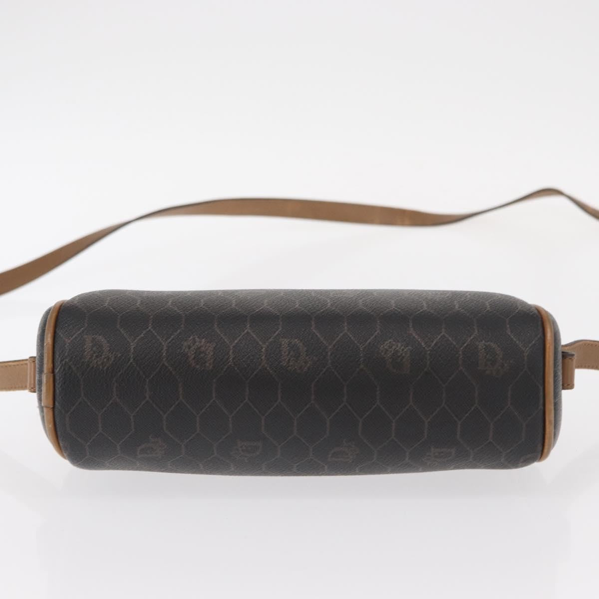 Christian Dior Vintage Honeycomb Shoulder Bag Canvas And Leather Black Canvas Shoulder Bag Bag (Pre-Owned)