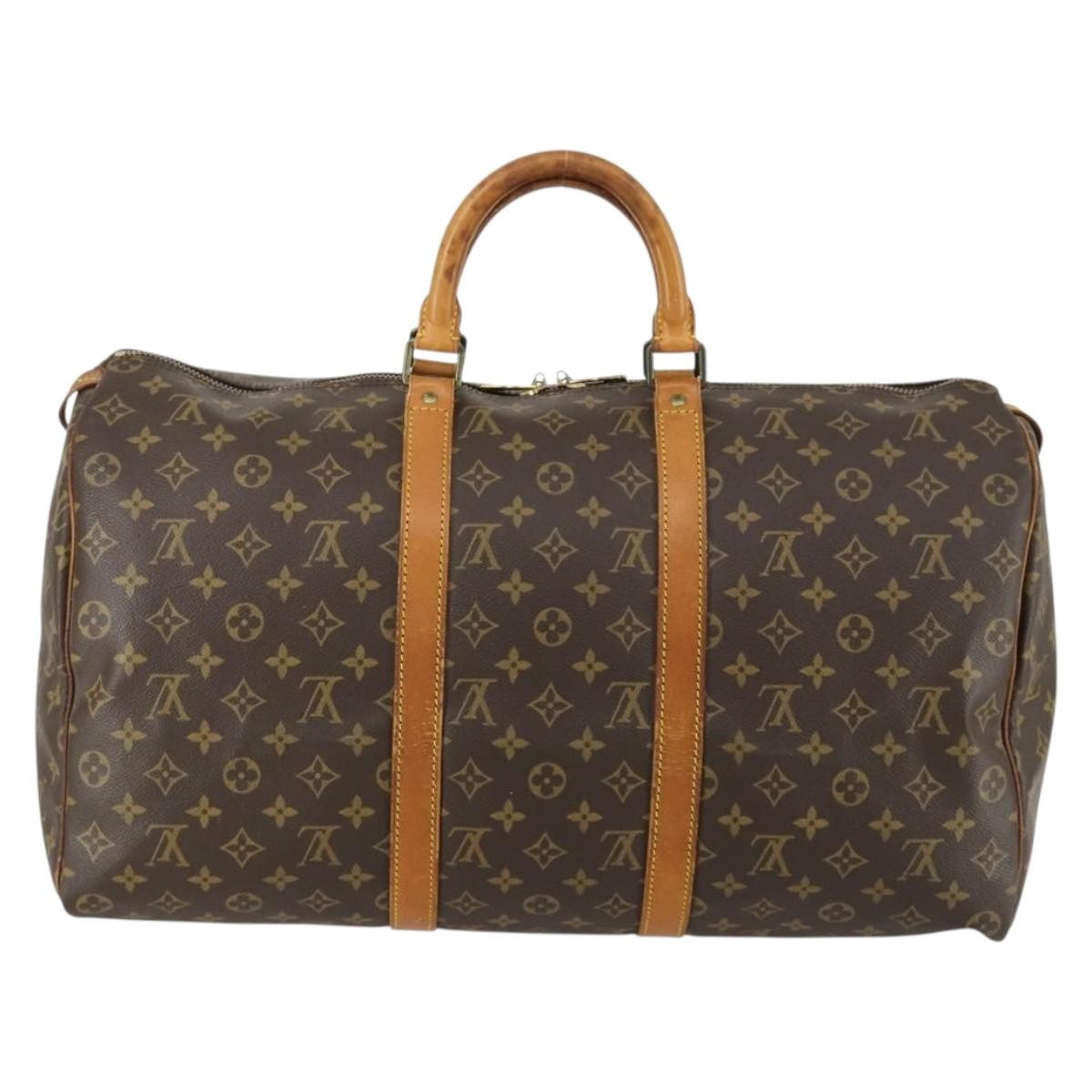 Louis Vuitton Keepall Bag Monogram Canvas Brown Canvas Travel Bag