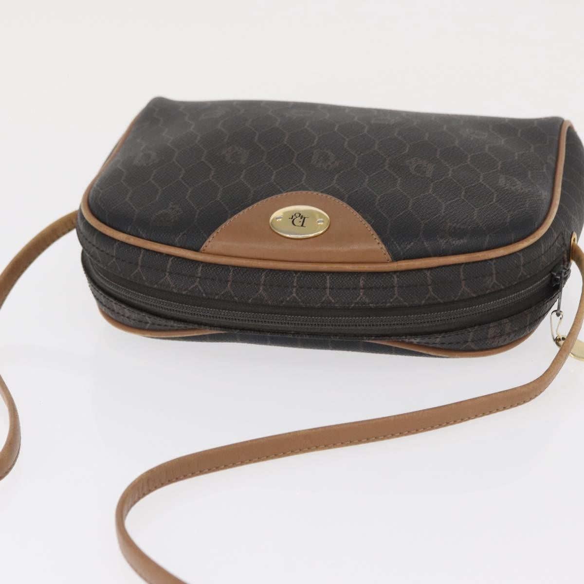 Christian Dior Vintage Honeycomb Shoulder Bag Canvas And Leather Black Canvas Shoulder Bag Bag (Pre-Owned)