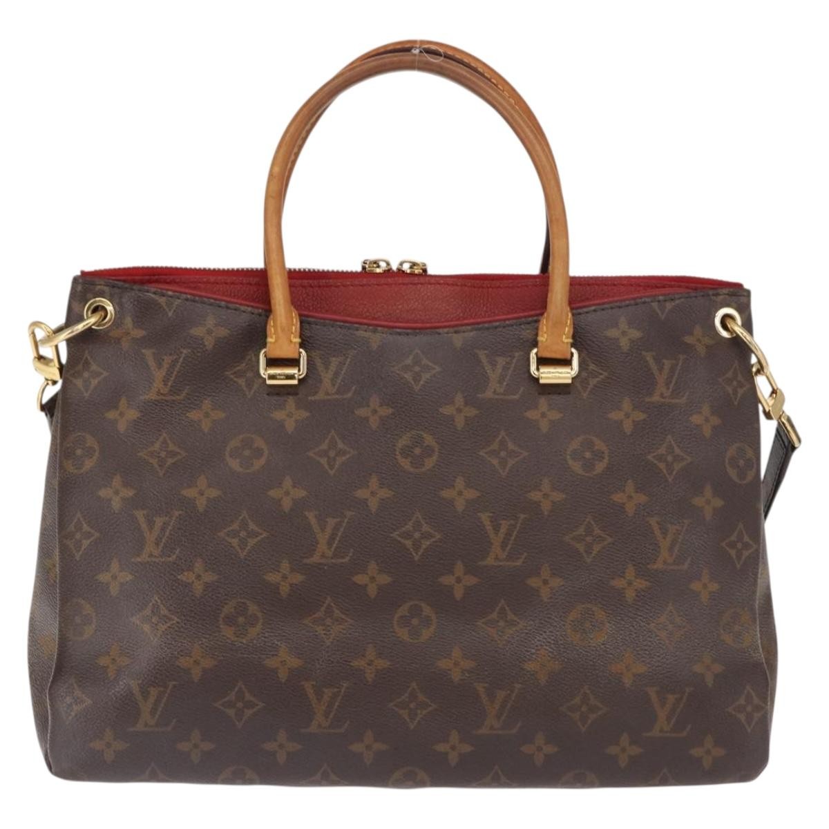 Louis Vuitton Pallas Tote Monogram Canvas With Leather Brown Canvas Tote Bag