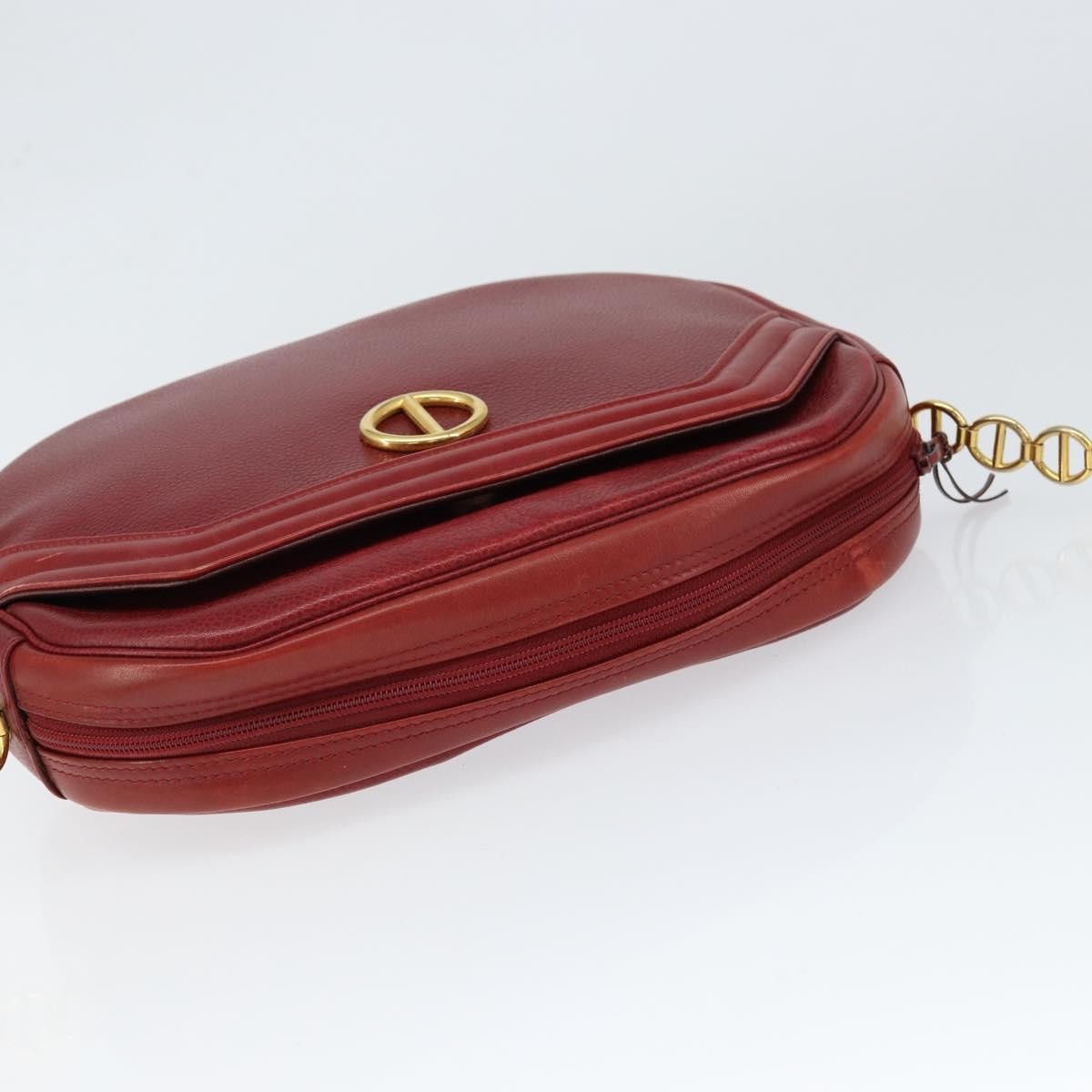 Christian Dior Vintage Shoulder Bag Leather Red Leather Shoulder Bag Bag (Pre-Owned)