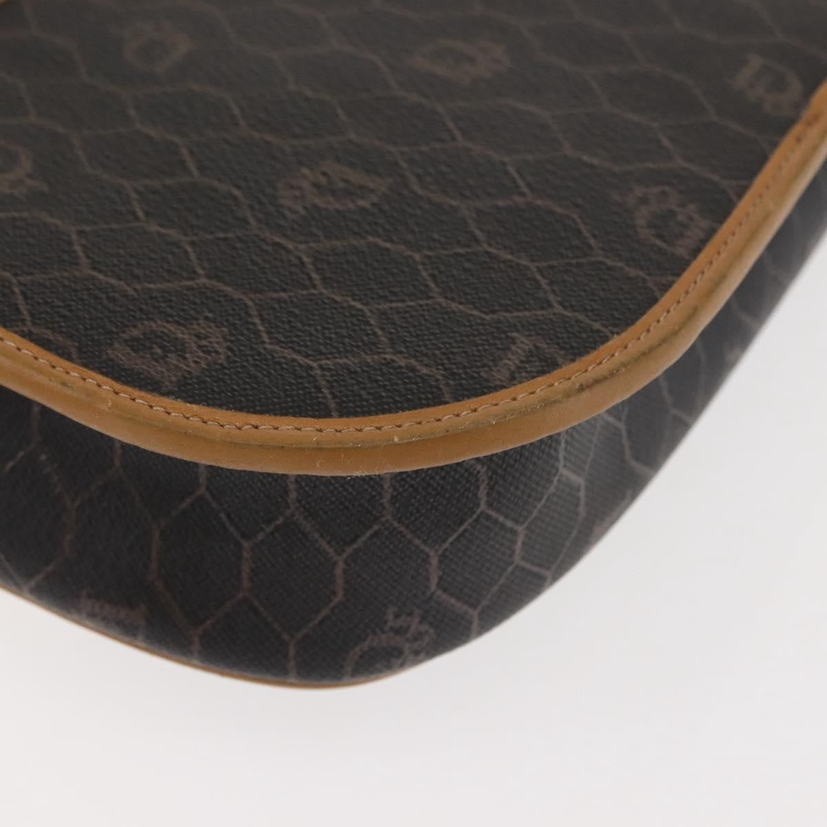 Christian Dior Vintage Honeycomb Shoulder Bag Canvas And Leather Brown Canvas Shoulder Bag Bag (Pre-Owned)