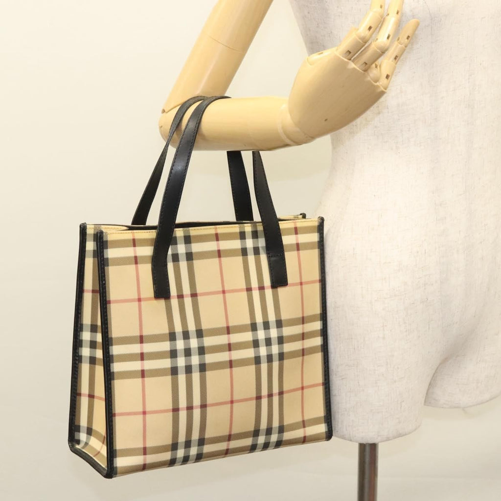 Burberry Nova Check Tote Canvas Check Pattern Beige Canvas Tote Bag