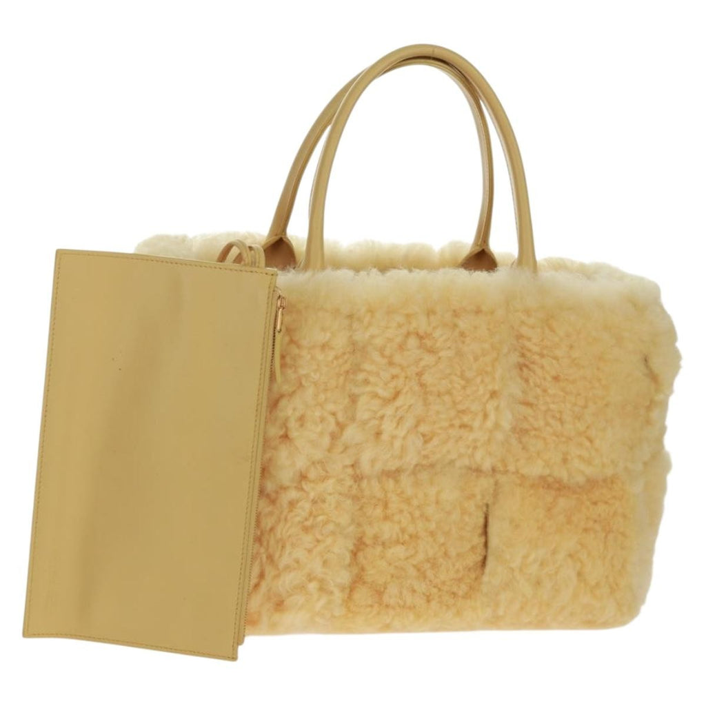 Bottega Veneta Arco Tote Intrecciato Shearling Yellow Leather Tote Bag Bag