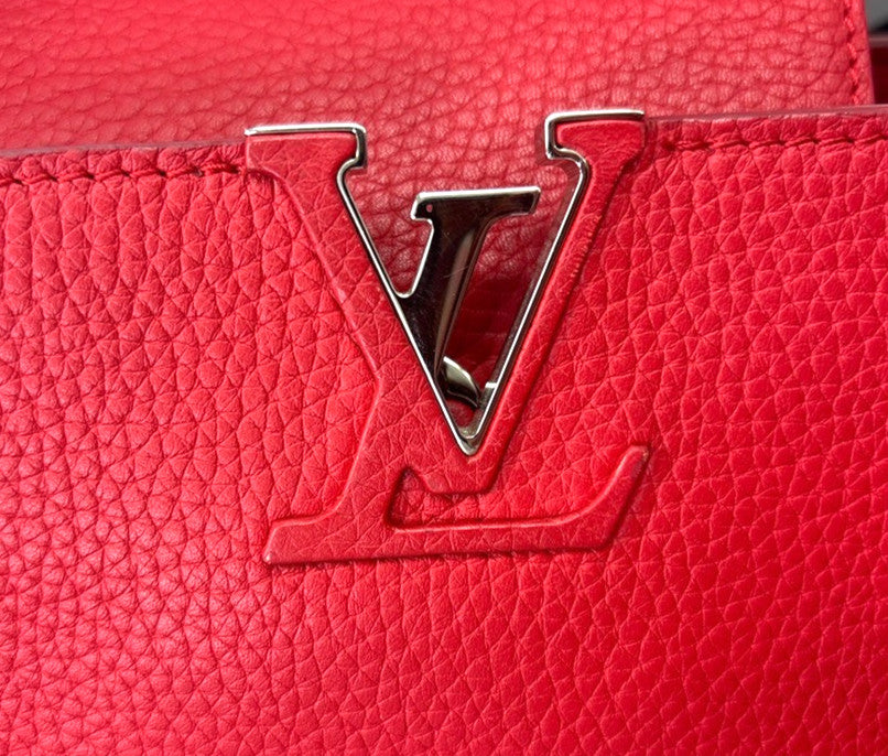 Louis Vuitton Capucines Bag Leather Red Leather Handbag