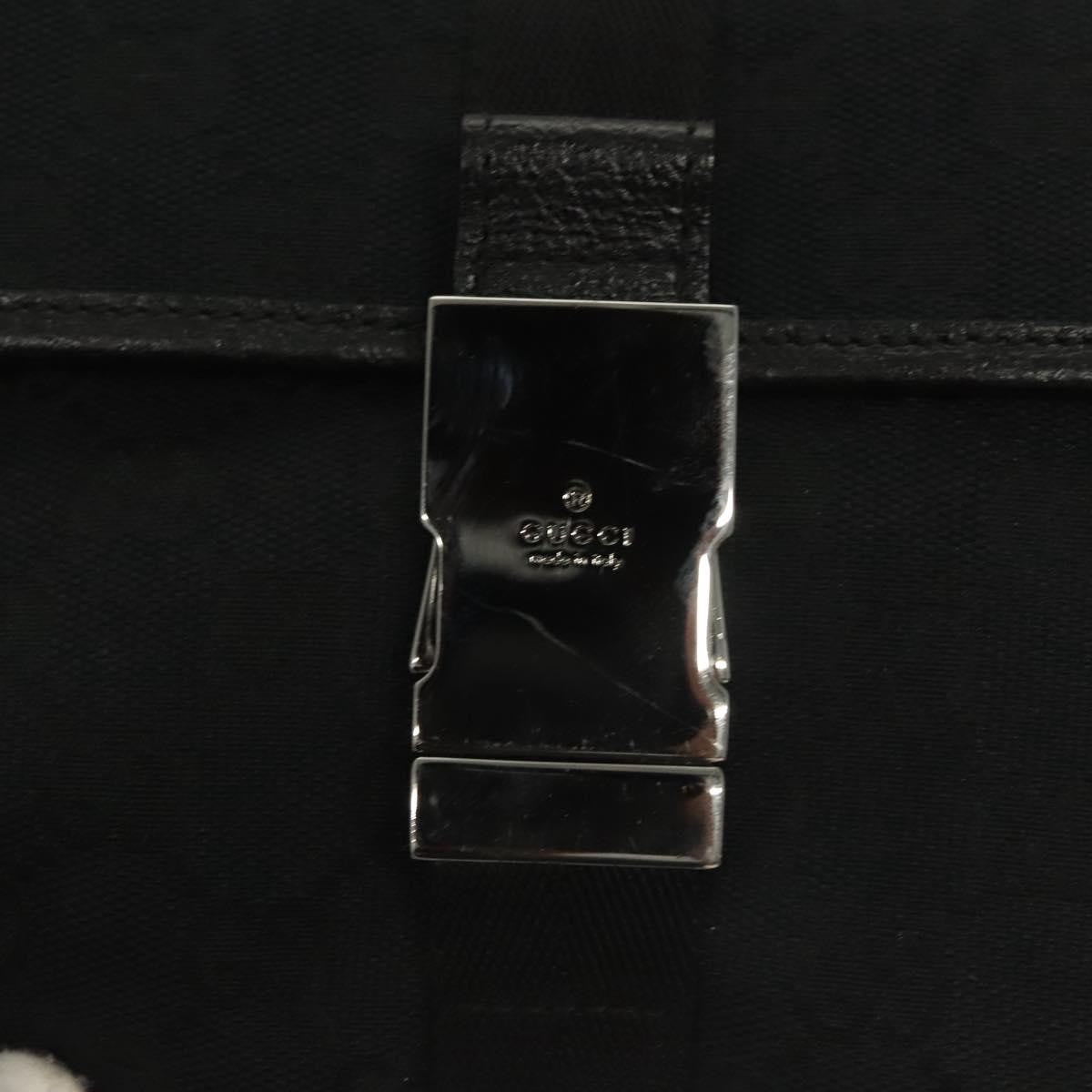 Gucci Buckle Belt Bag Gg Canvas Black Canvas Bag (Pre-Owned)