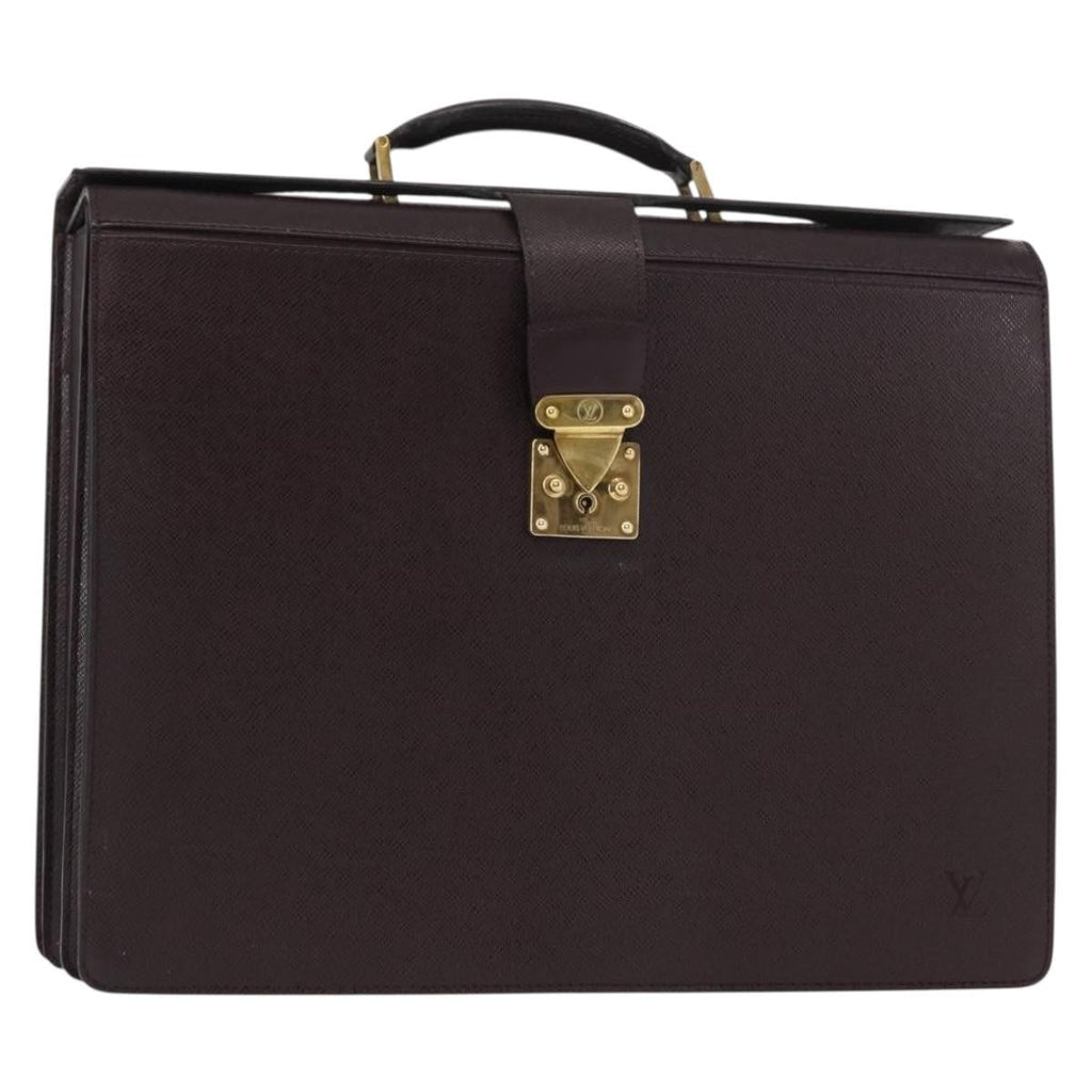 Louis Vuitton Pilot Briefcase Taiga Leather Brown Leather Briefcase Bag