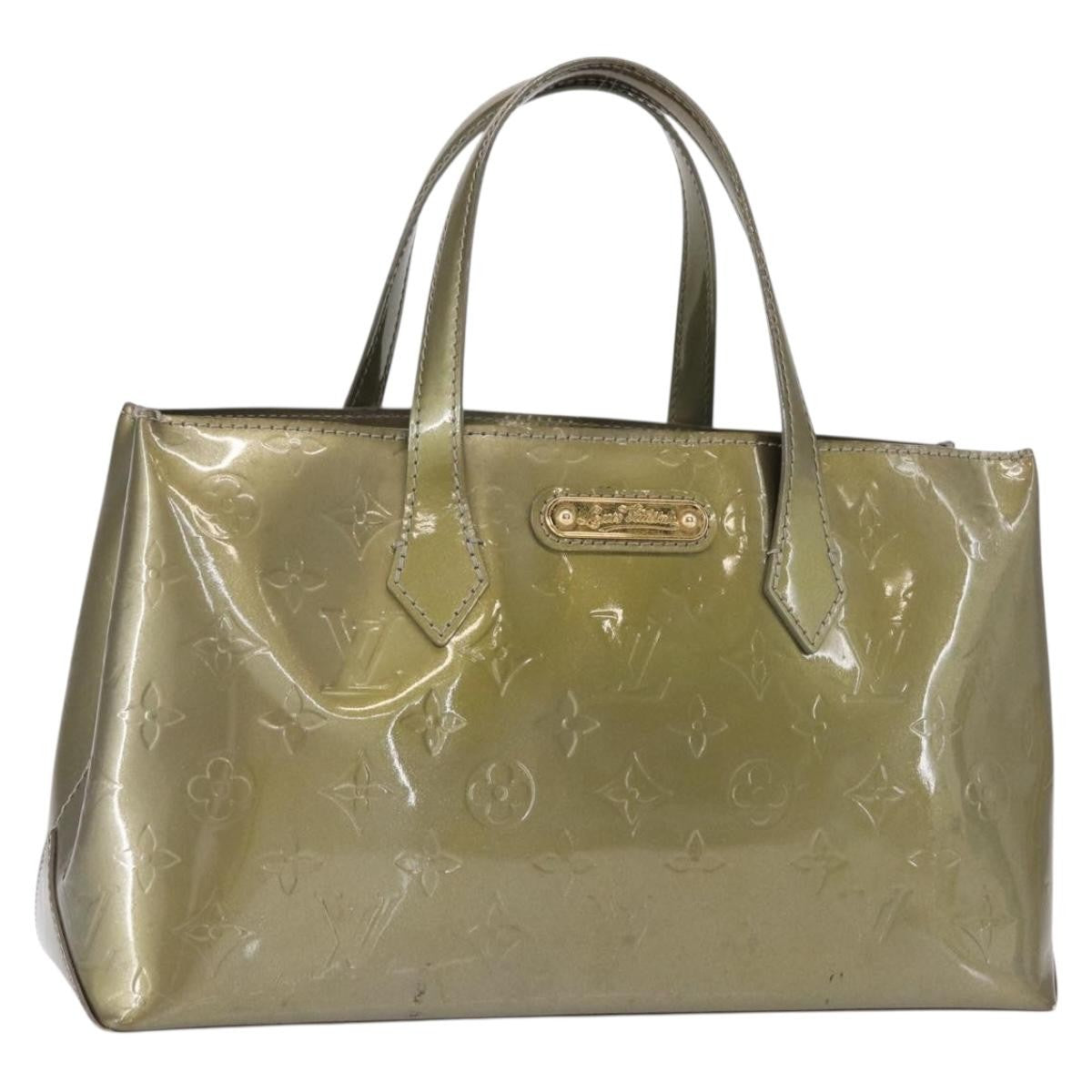 Louis Vuitton Wilshire Handbag Monogram Vernis Gray Patent_Leather Tote Bag