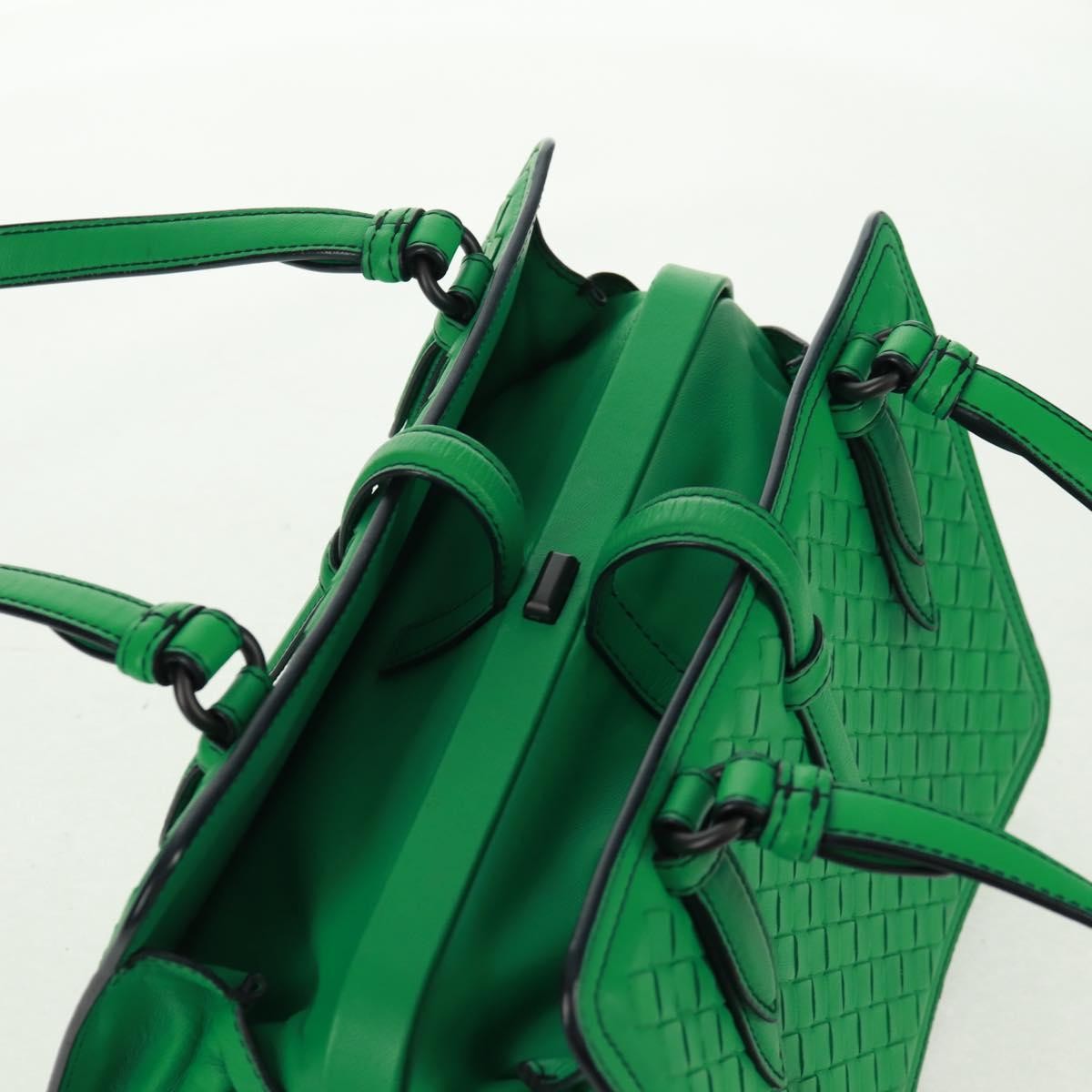 Bottega Veneta Intrecciato Handbag Leather Green Leather Handbag