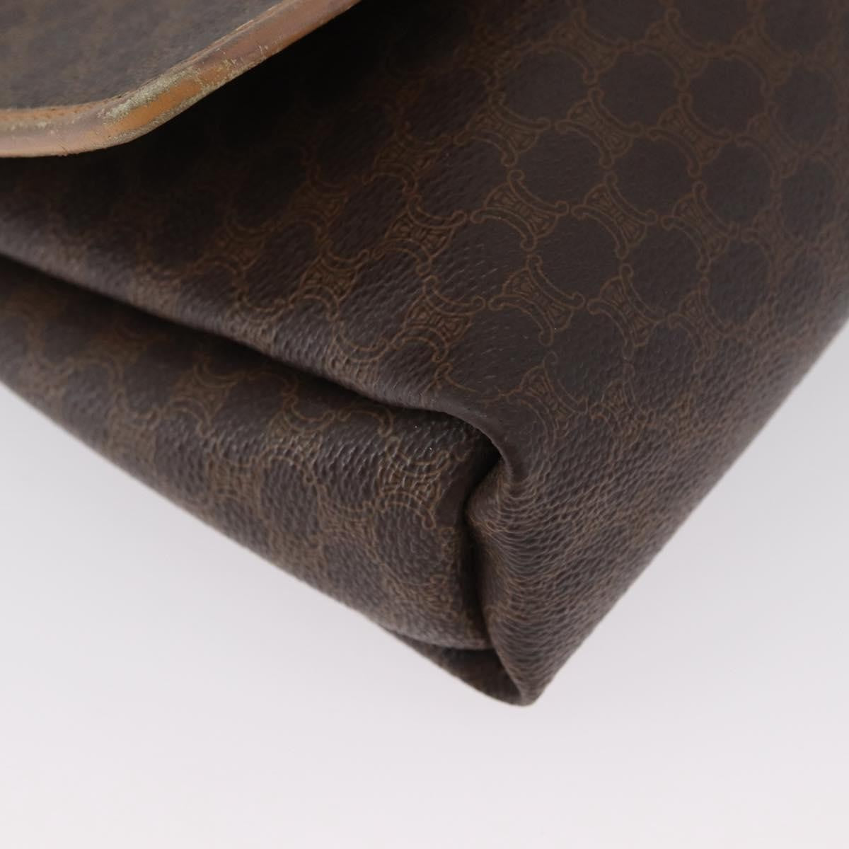 Celine Vintage Macadam Shoulder Bag Canvas And Leather Brown Canvas Shoulder Bag Bag