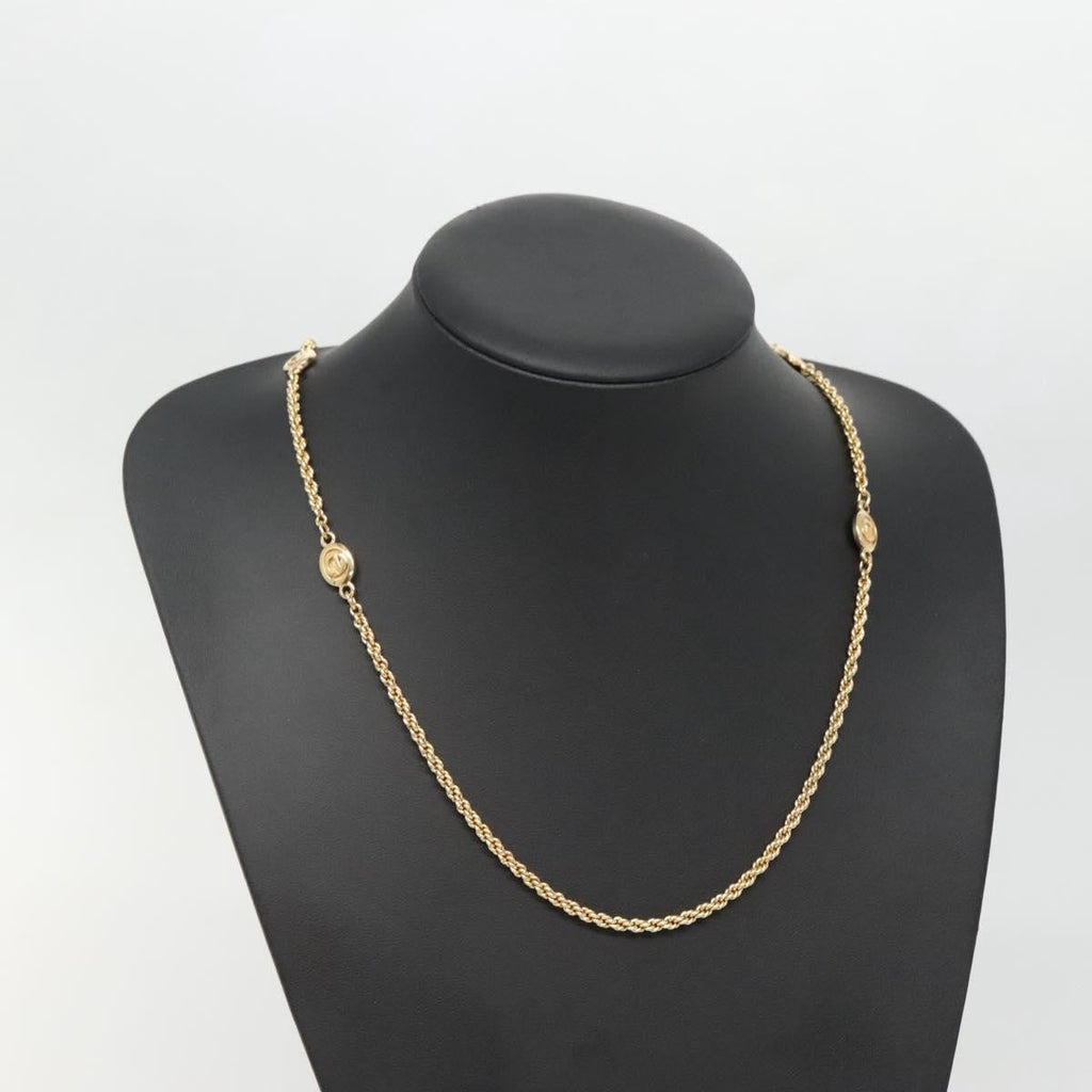 Christian Dior Cd Round Pendant Necklace Metal Gold Metal Necklace Jewelry (Pre-Owned)