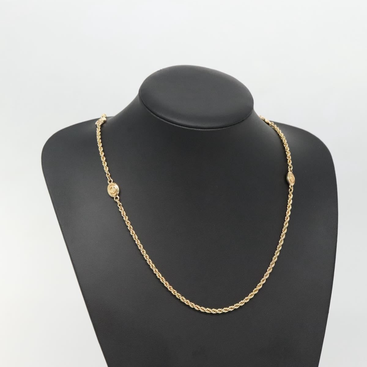 Christian Dior Cd Round Pendant Necklace Metal Gold Metal Necklace Jewelry (Pre-Owned)