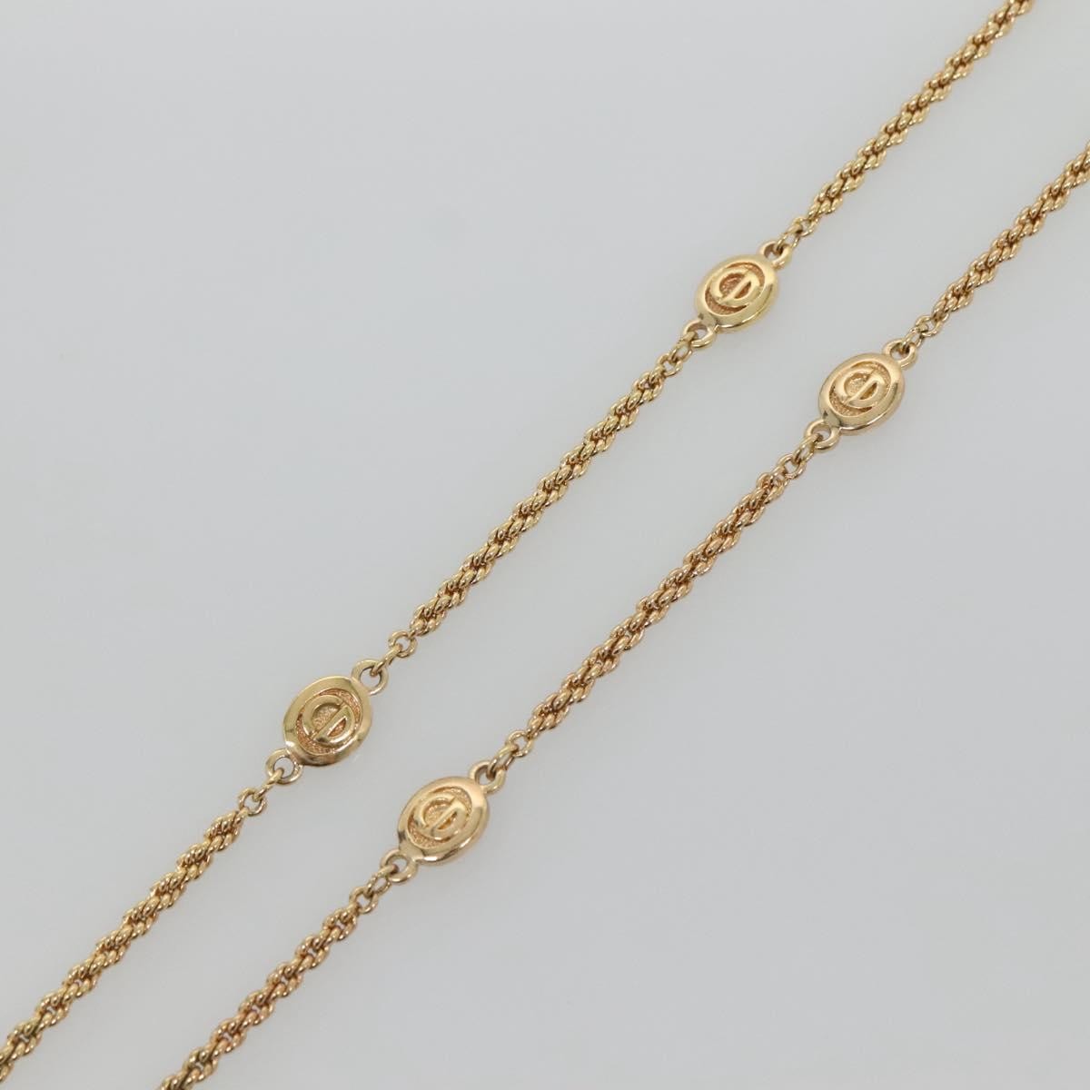 Christian Dior Cd Round Pendant Necklace Metal Gold Metal Necklace Jewelry (Pre-Owned)