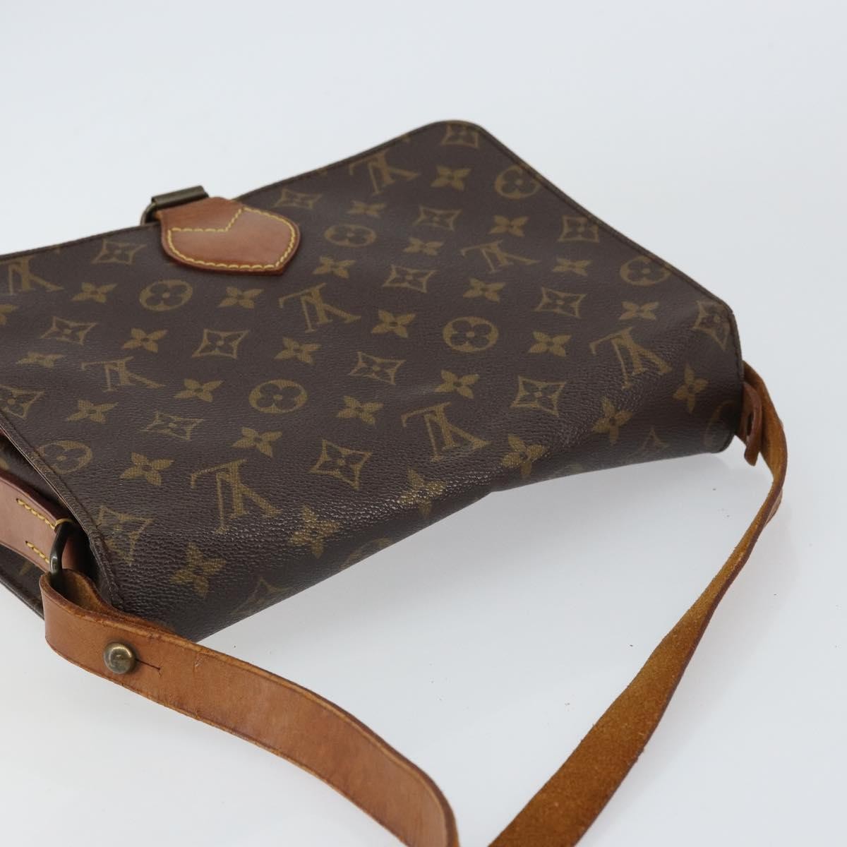Louis Vuitton Cartouchiere Handbag Monogram Canvas Brown Canvas Shoulder Bag