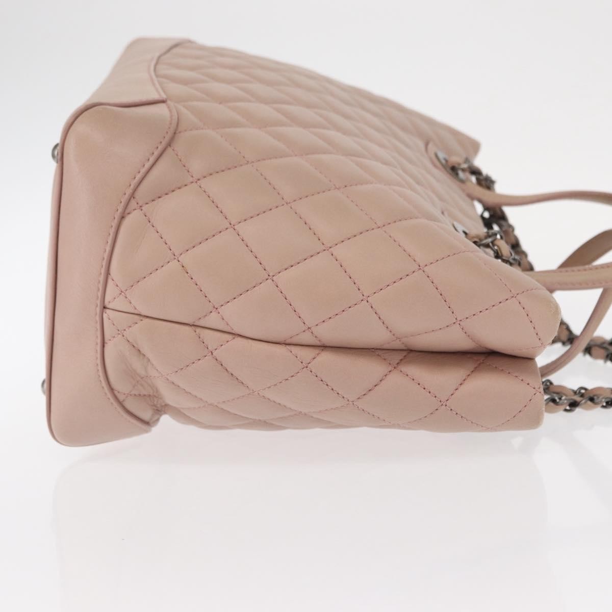 Chanel Easy Shopping Tote Quilted Calfskin Pink Leather Tote Bag Bag
