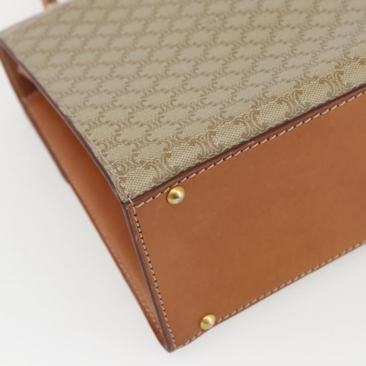 Celine Vintage Macadam Handbag Canvas And Leather Beige Canvas Handbag