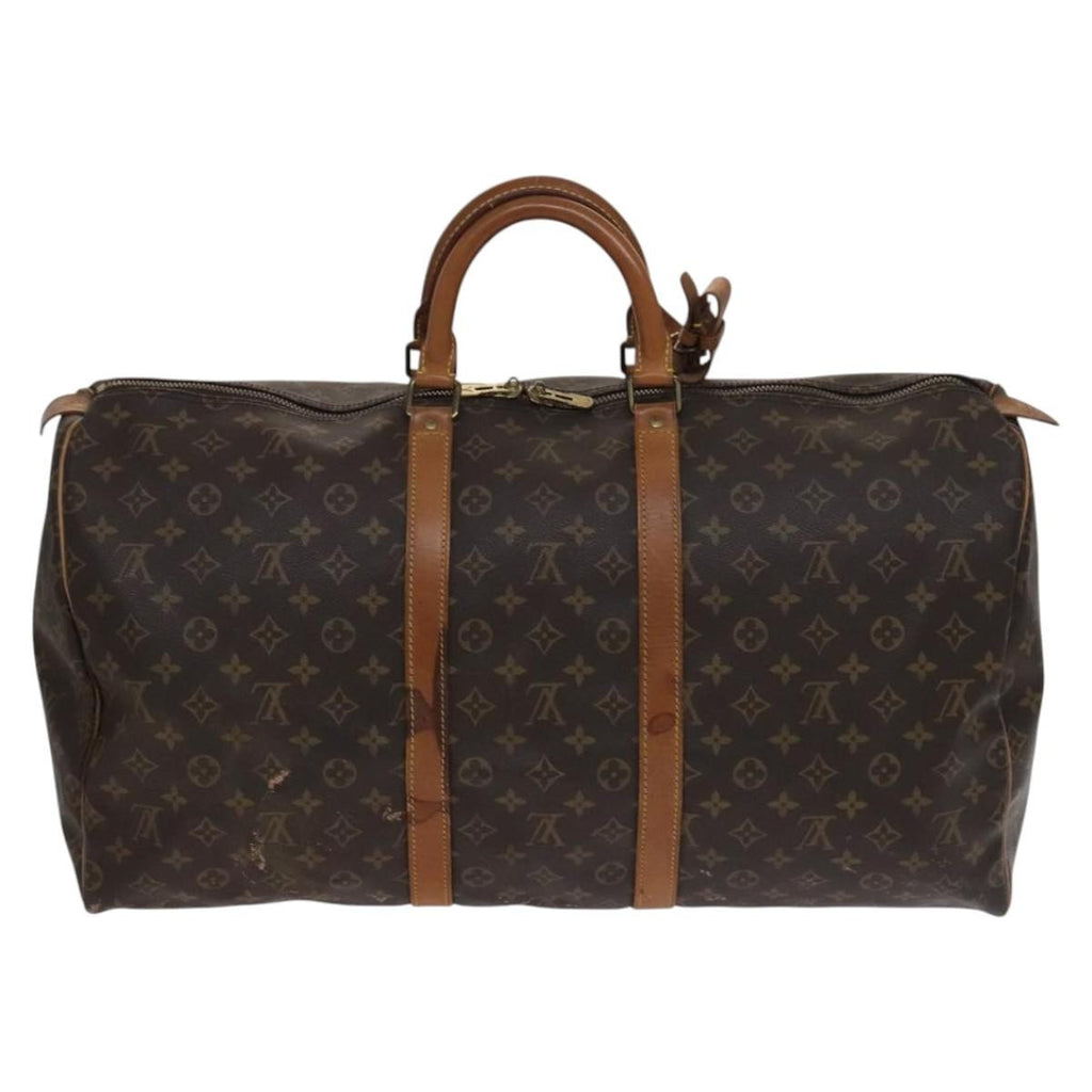 Louis Vuitton Keepall Bag Monogram Canvas Brown Canvas Travel Bag