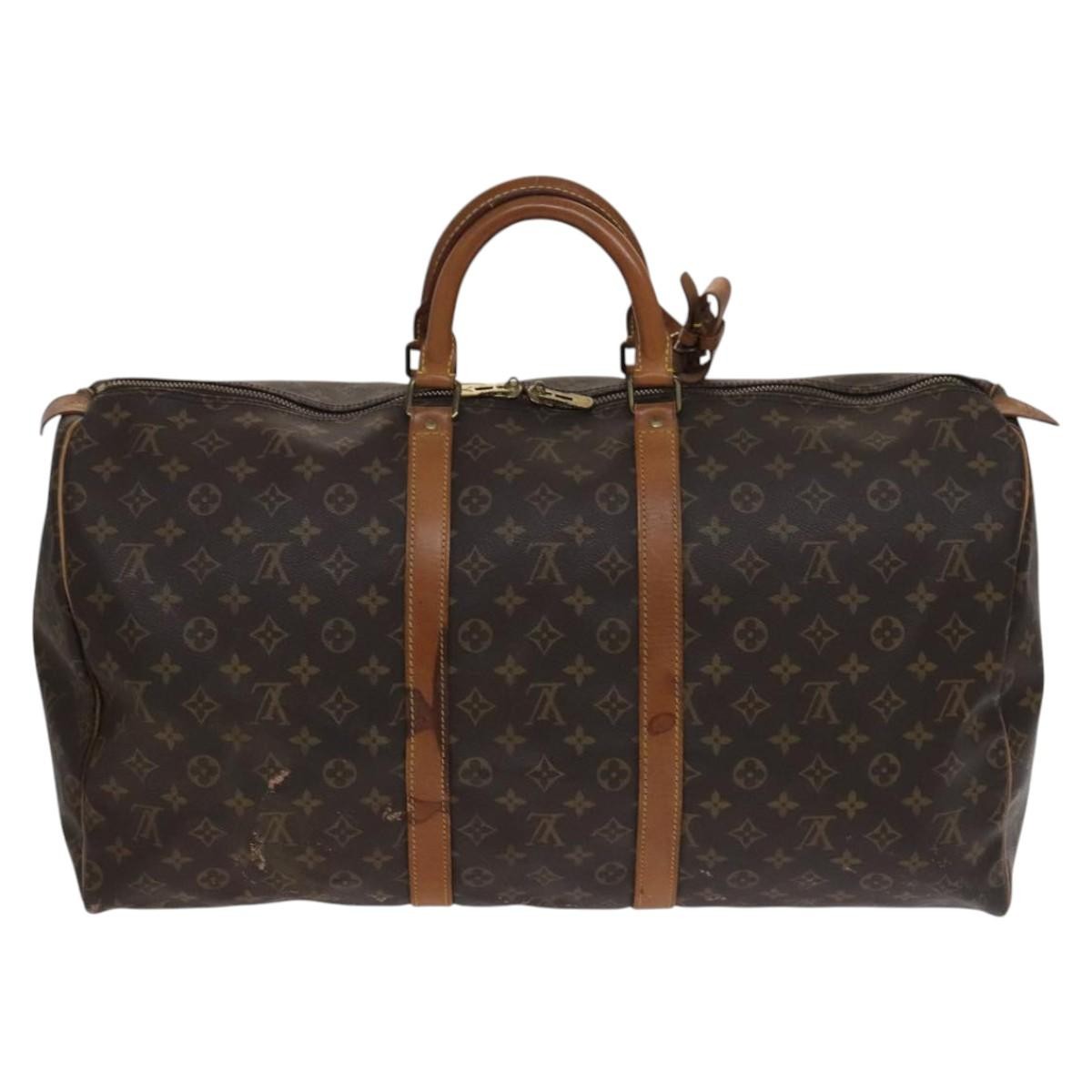 Louis Vuitton Keepall Bag Monogram Canvas Brown Canvas Travel Bag
