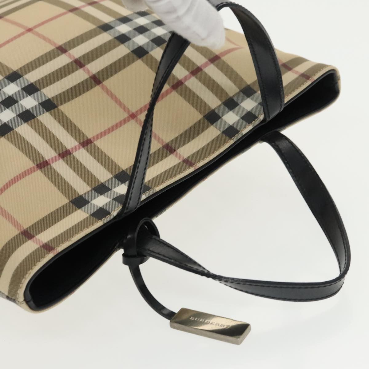 Burberry Nova Check Tote Canvas And Leather Beige Pvc Tote Bag