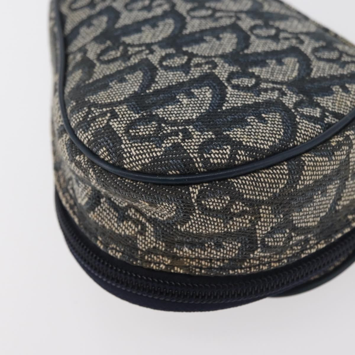 Christian Dior Vintage Saddle Coin Purse Diorissimo Canvas Navy Canvas Clutche & Pouche Bag (Pre-Owned)