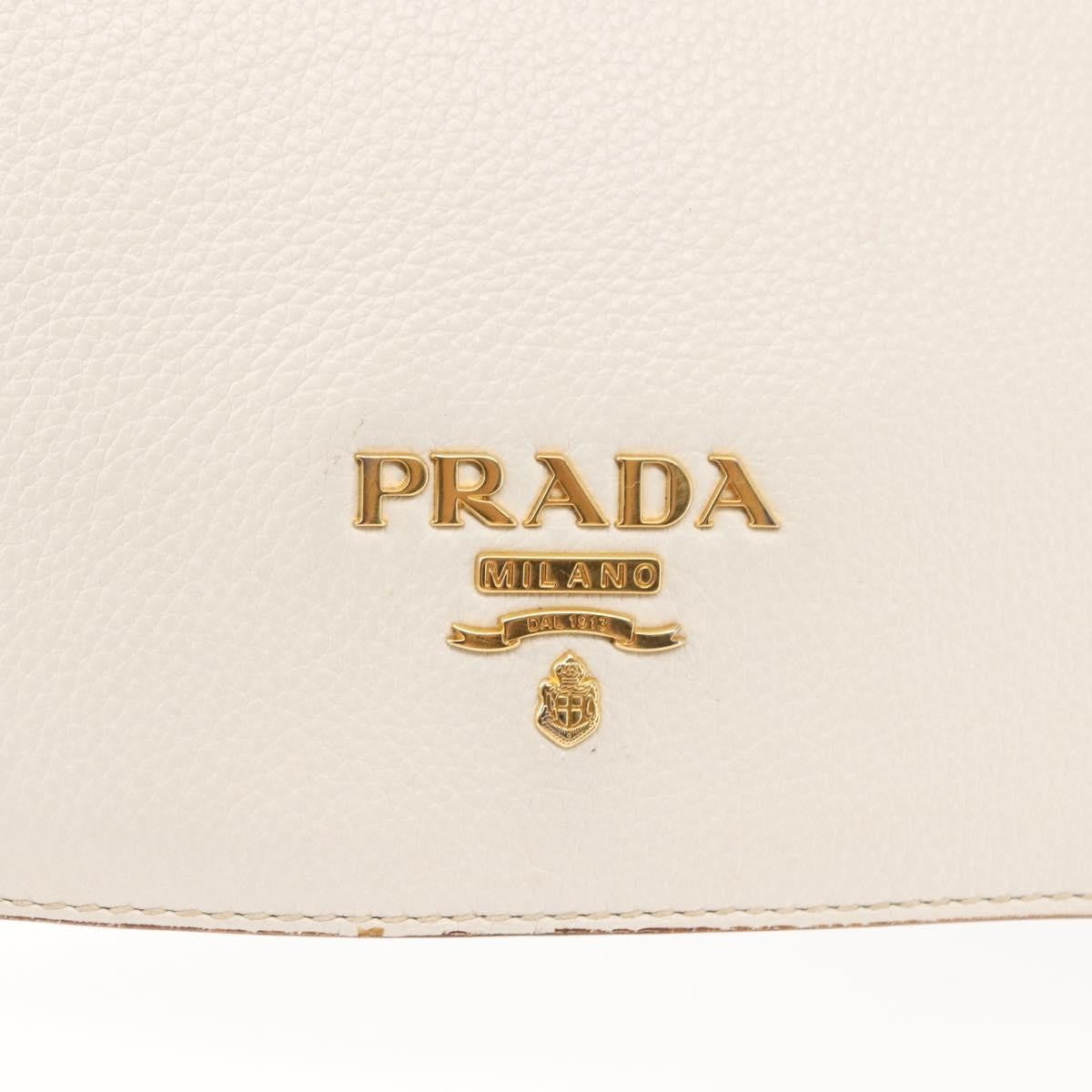 Prada Flap Crossbody Bag Vitello Daino White Leather Shoulder Bag Bag