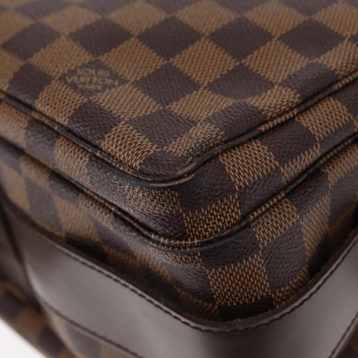 Louis Vuitton Naviglio Handbag Damier Brown Canvas Shoulder Bag
