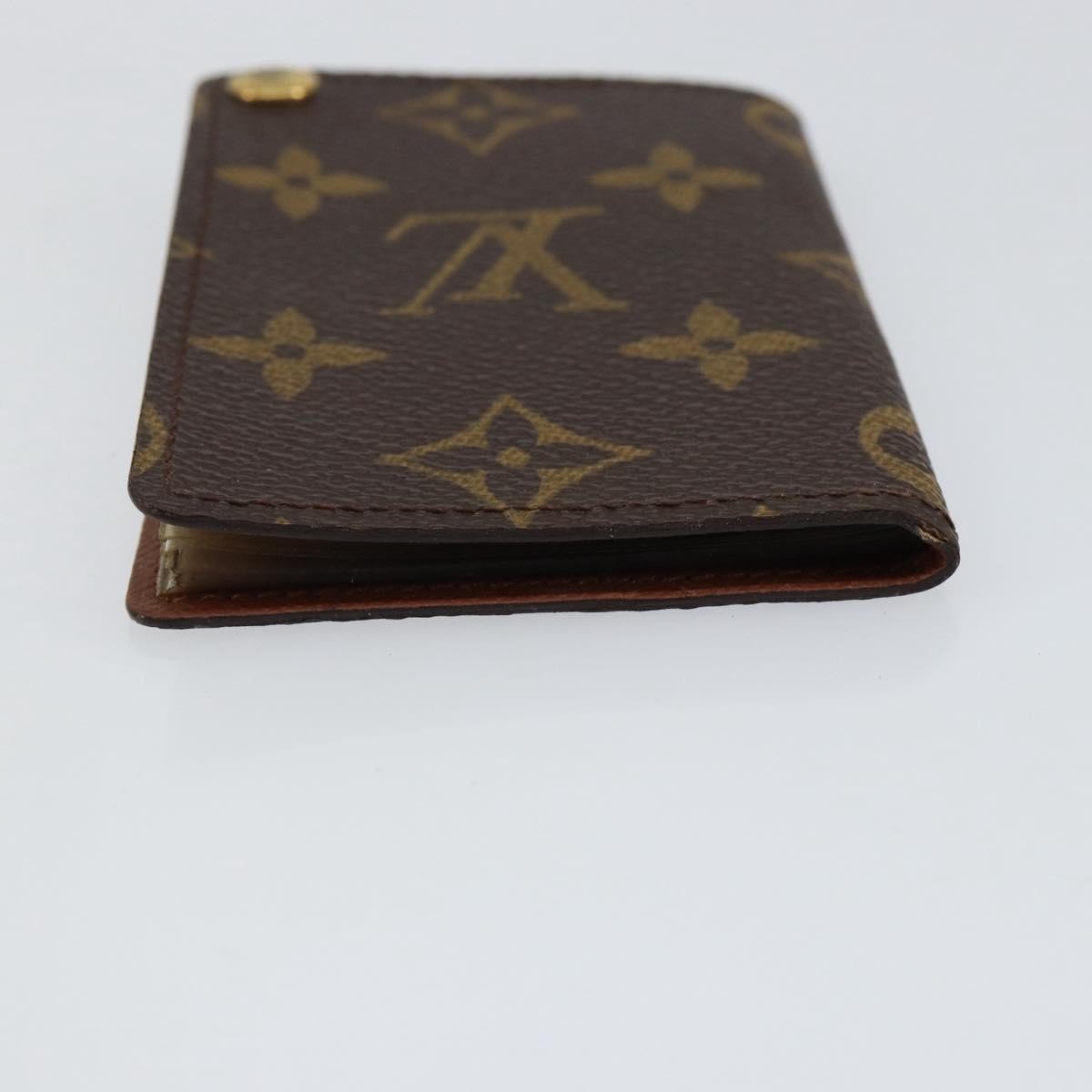 Louis Vuitton Porte Cartes Pression Card Case Monogram Canvas Brown Canvas Card Holders Accessory