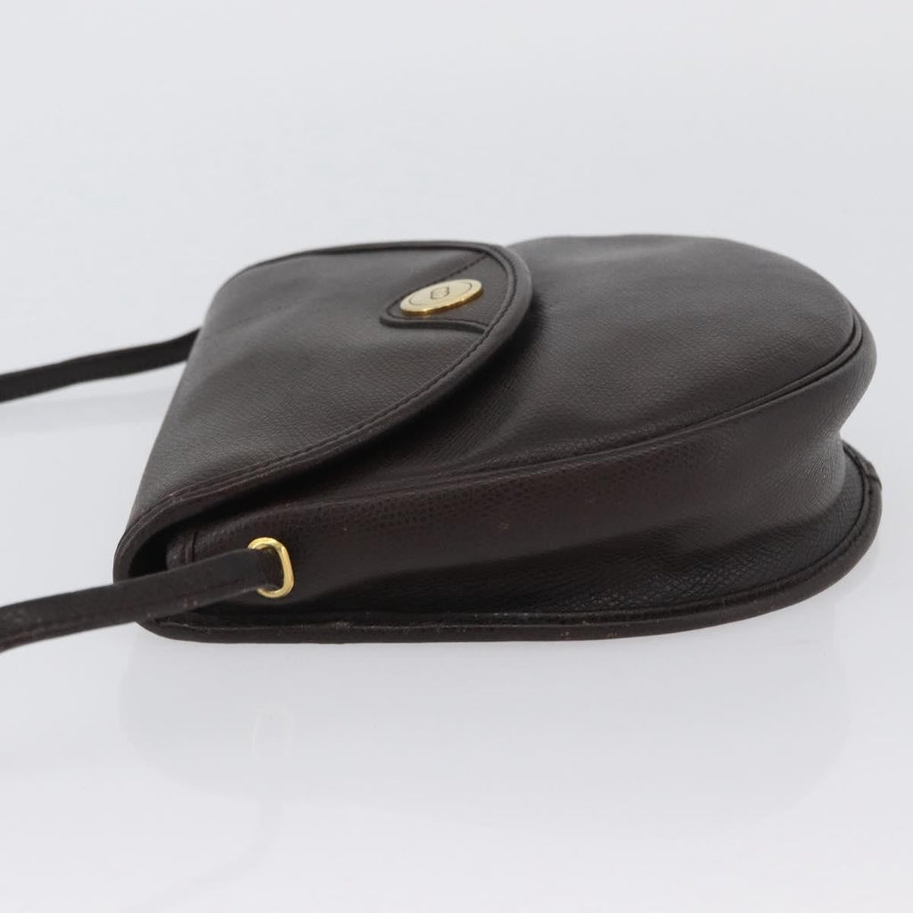 Christian Dior Vintage Cd Logo Shoulder Bag Leather Brown Leather Shoulder Bag Bag (Pre-Owned)