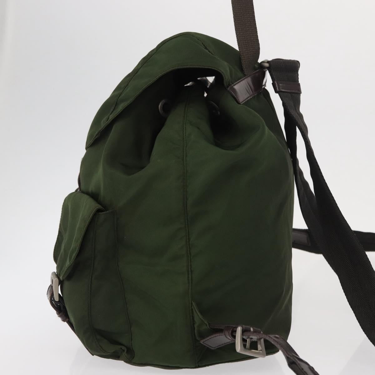 Prada Double Front Pocket Backpack Tessuto Khaki Nylon Backpack Bag