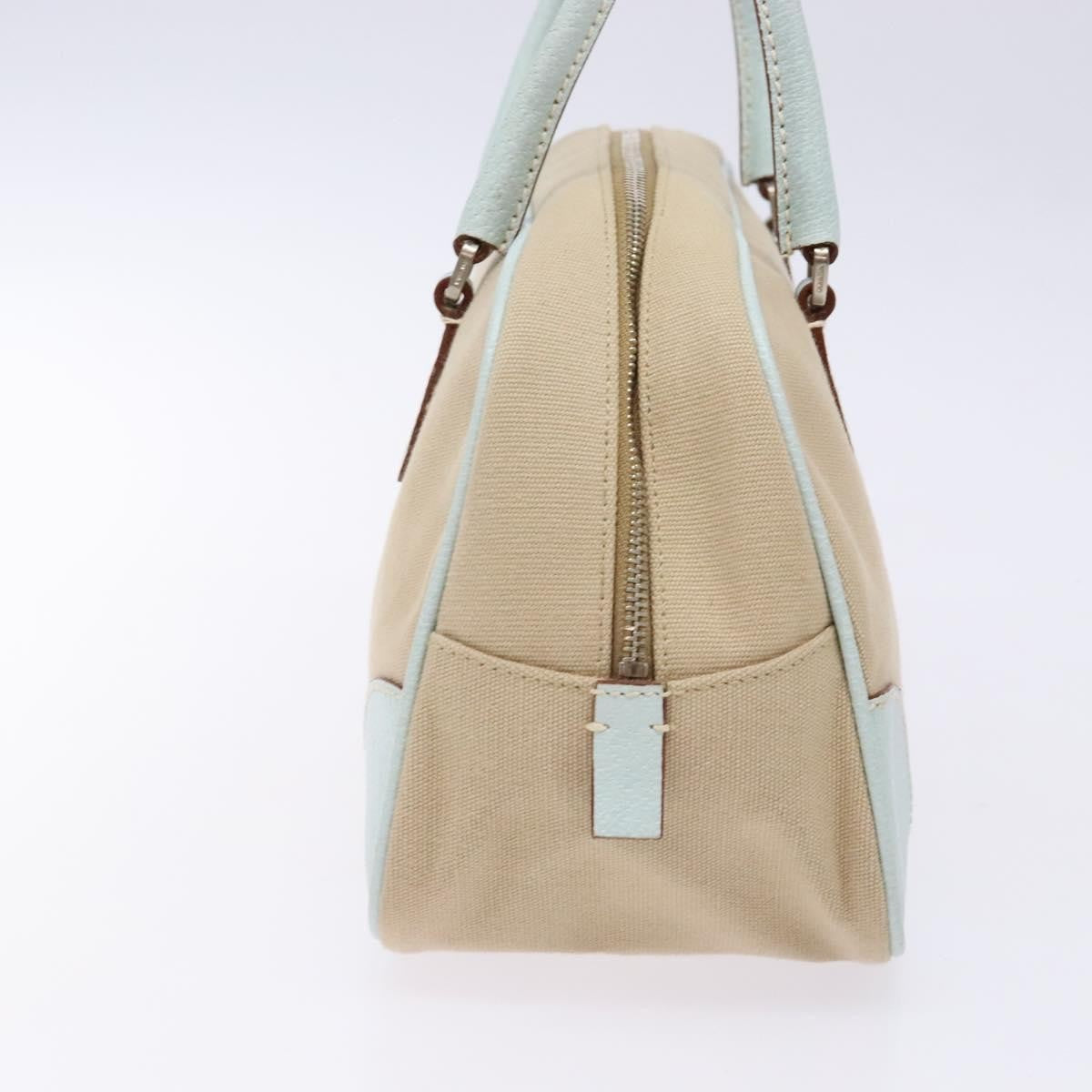 Prada Bauletto Bag Canvas With Leather Beige Canvas Bag