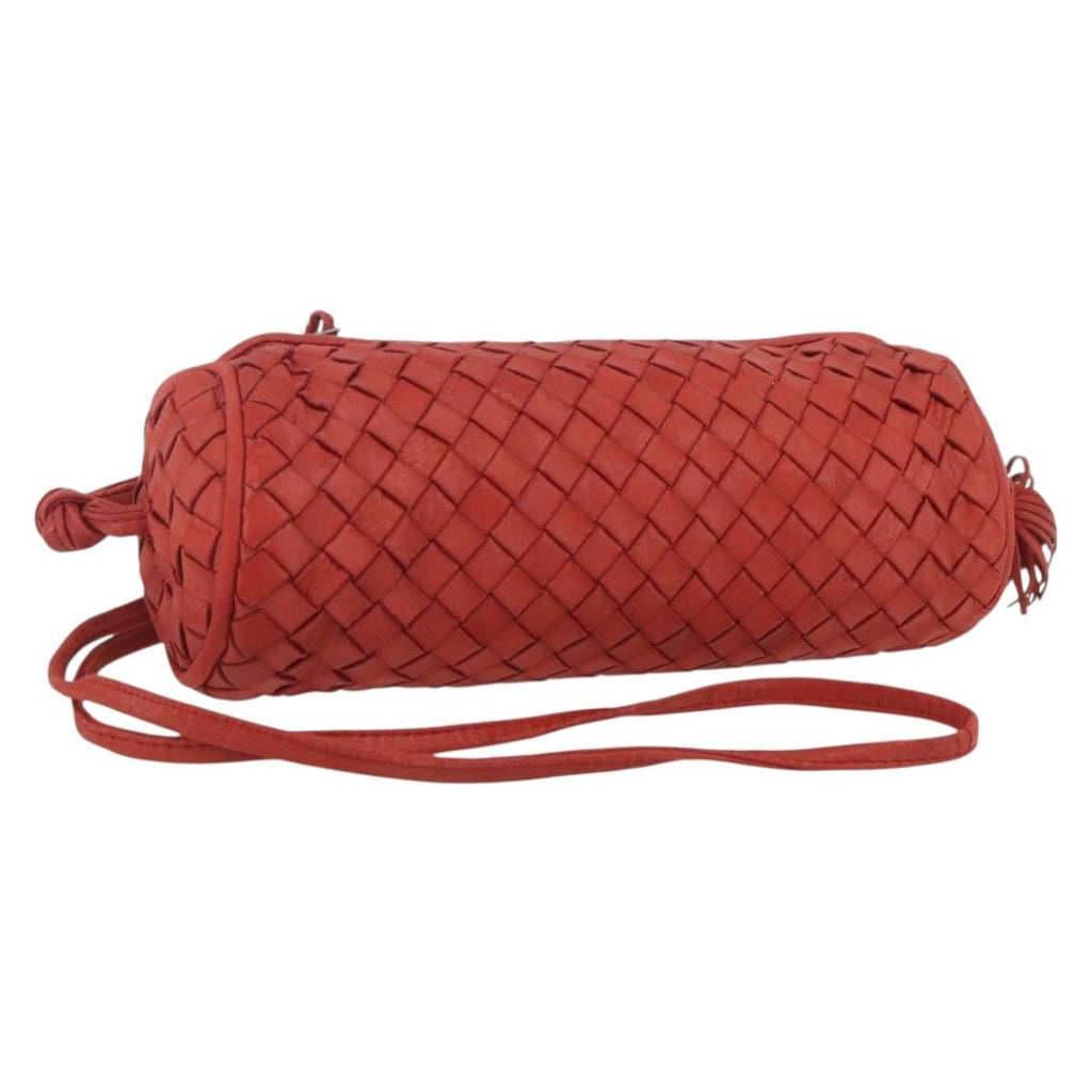 Bottega Veneta Intrecciato Clutch Bag Leather Red Leather Clutche & Pouche Bag