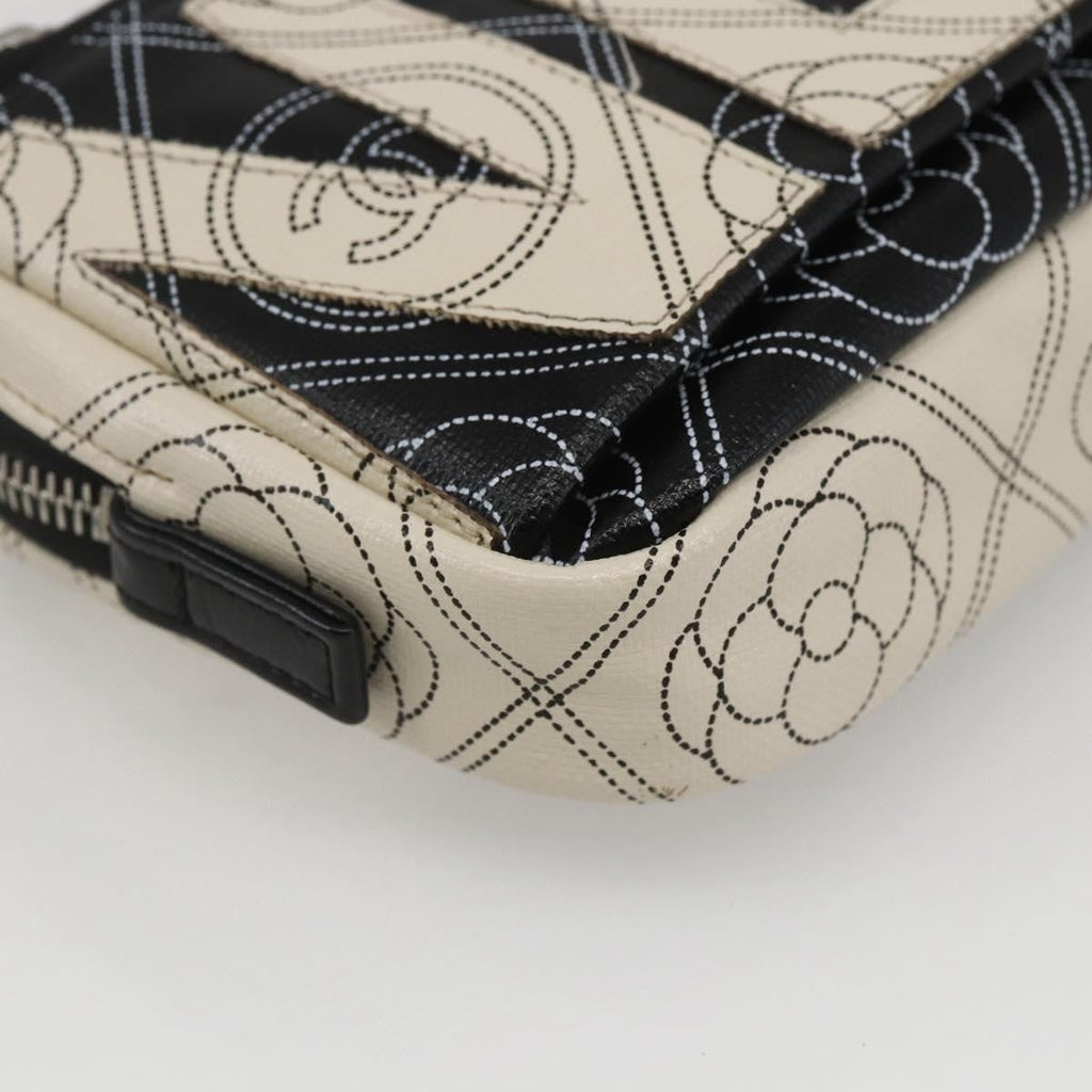 Chanel Logo Camera Case Clutch Printed Coated Canvas Black Pvc Clutche & Pouche Bag