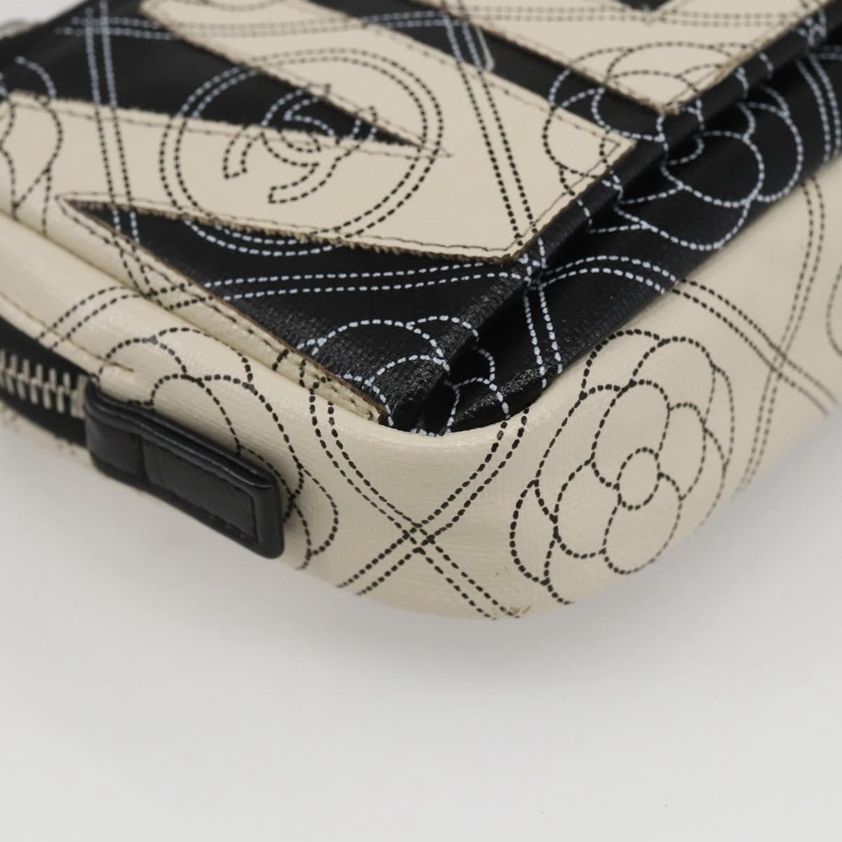 Chanel Logo Camera Case Clutch Printed Coated Canvas Black Pvc Clutche & Pouche Bag