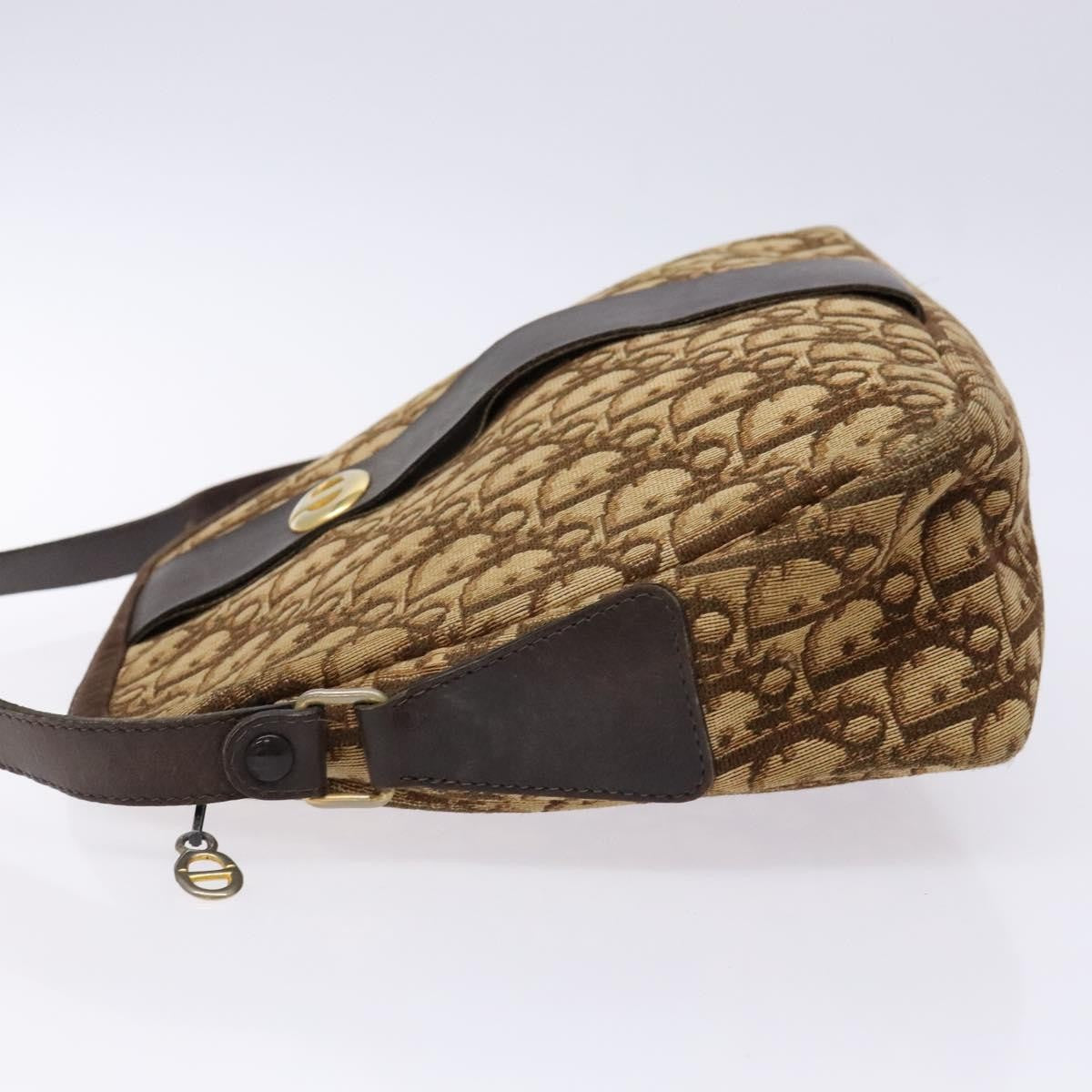 Christian Dior Vintage Trotter Shoulder Bag Canvas Brown Canvas Bag (Pre-Owned)