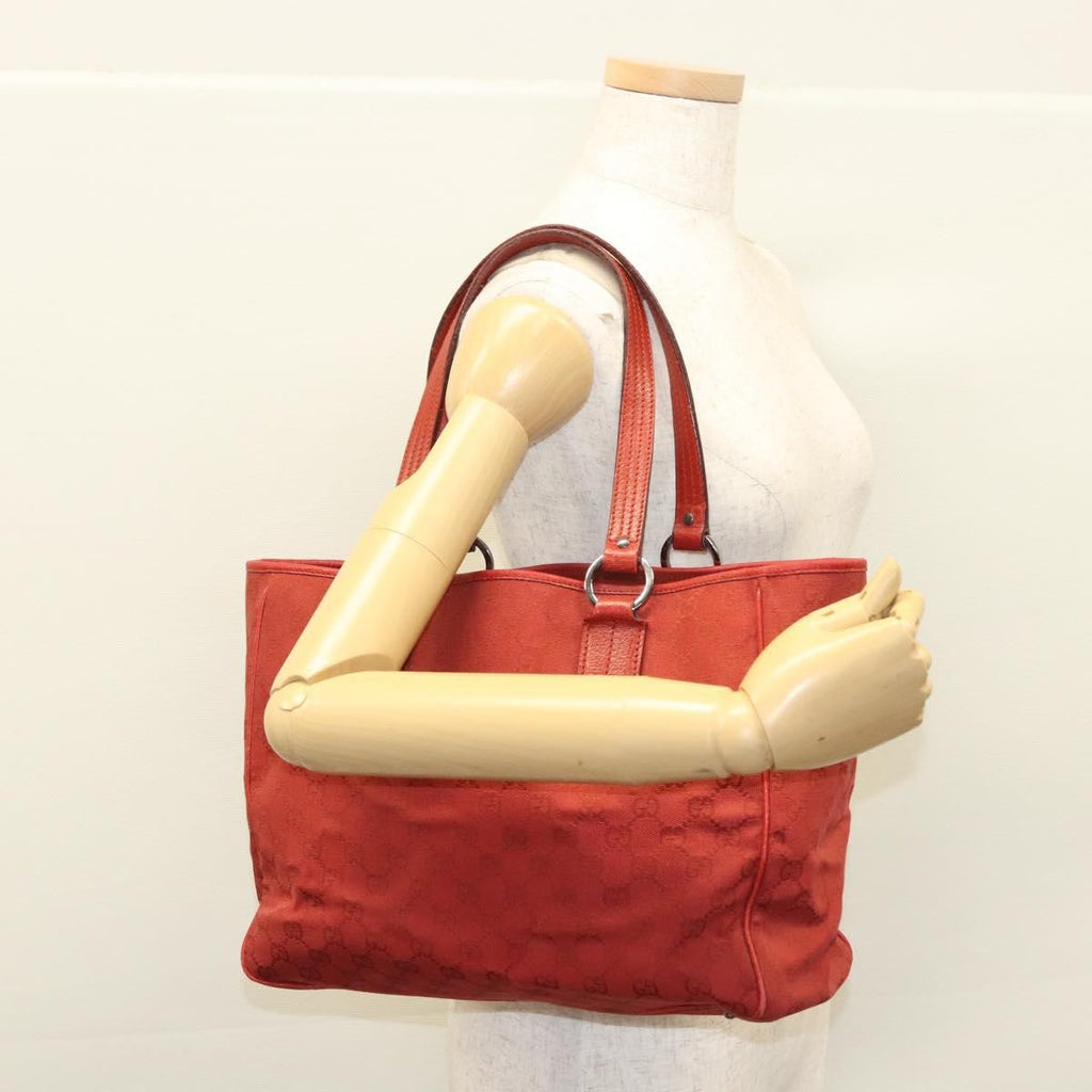 Gucci Vintage Open Tote Gg Canvas Red Canvas Tote Bag Bag (Pre-Owned)
