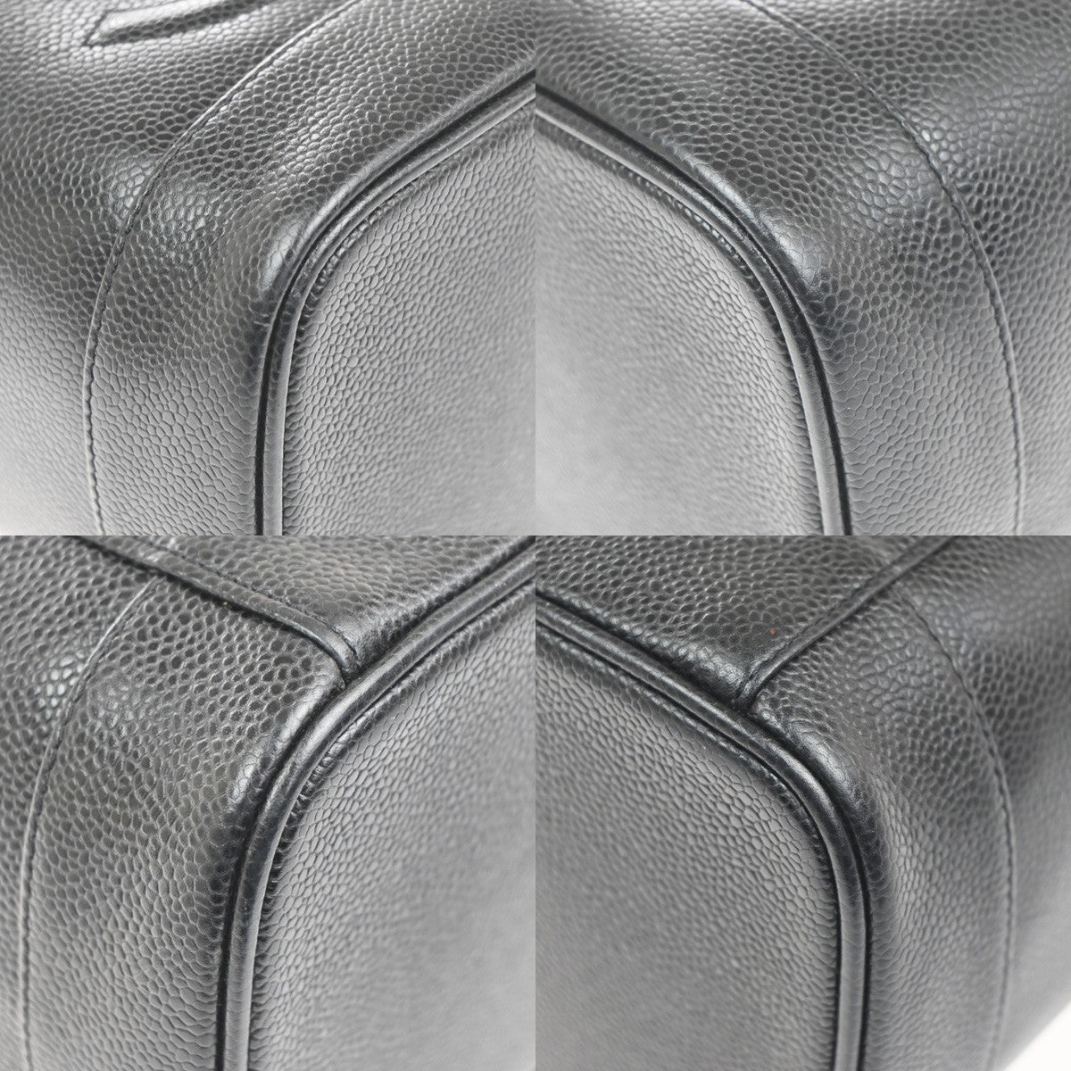 Chanel Vintage Timeless Cosmetic Case Caviar Black Leather Handbag