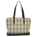Burberry Nova Check Tote Canvas And Leather Beige Canvas Tote Bag