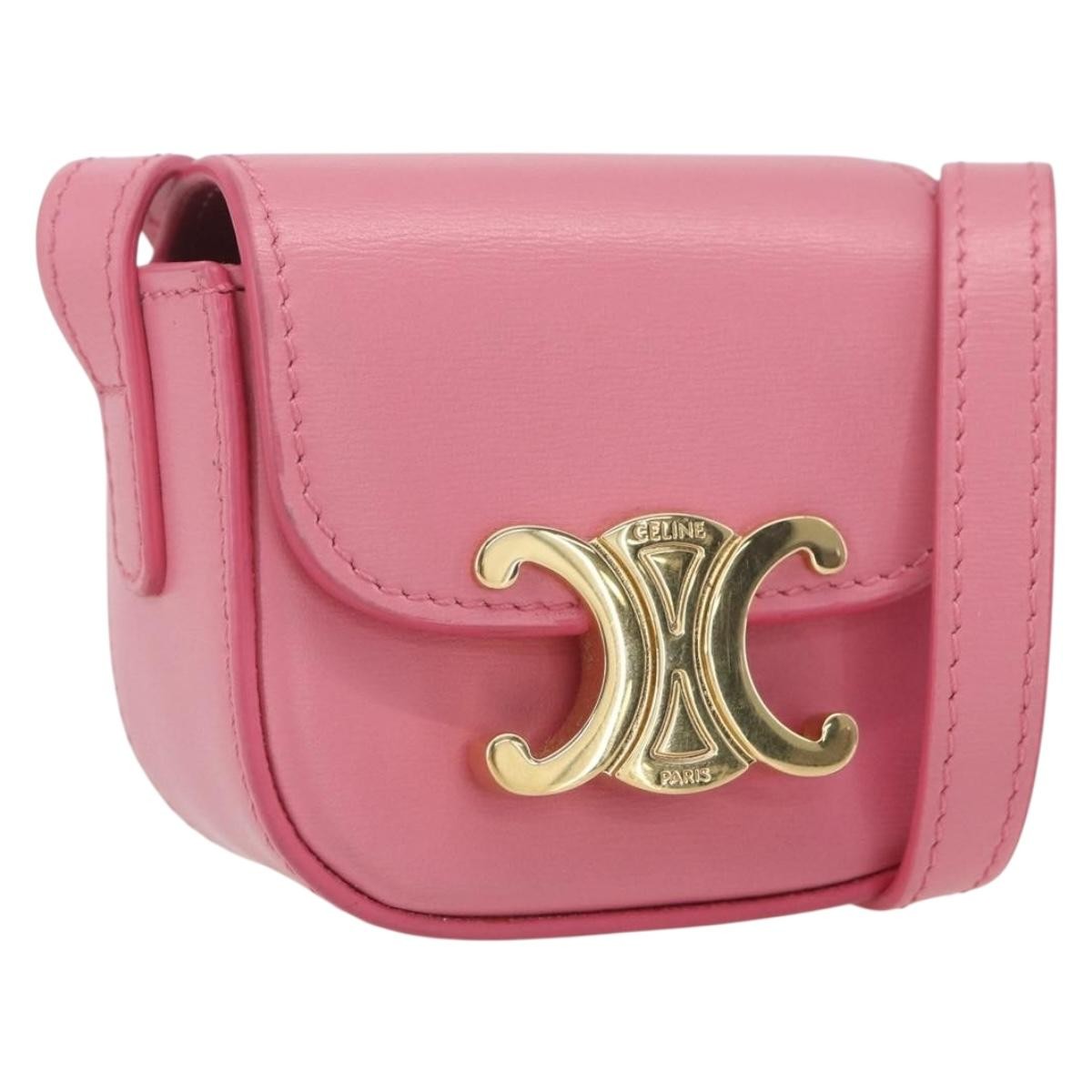 Celine Triomphe Shoulder Bag Smooth Calfskin Pink Leather Shoulder Bag Bag