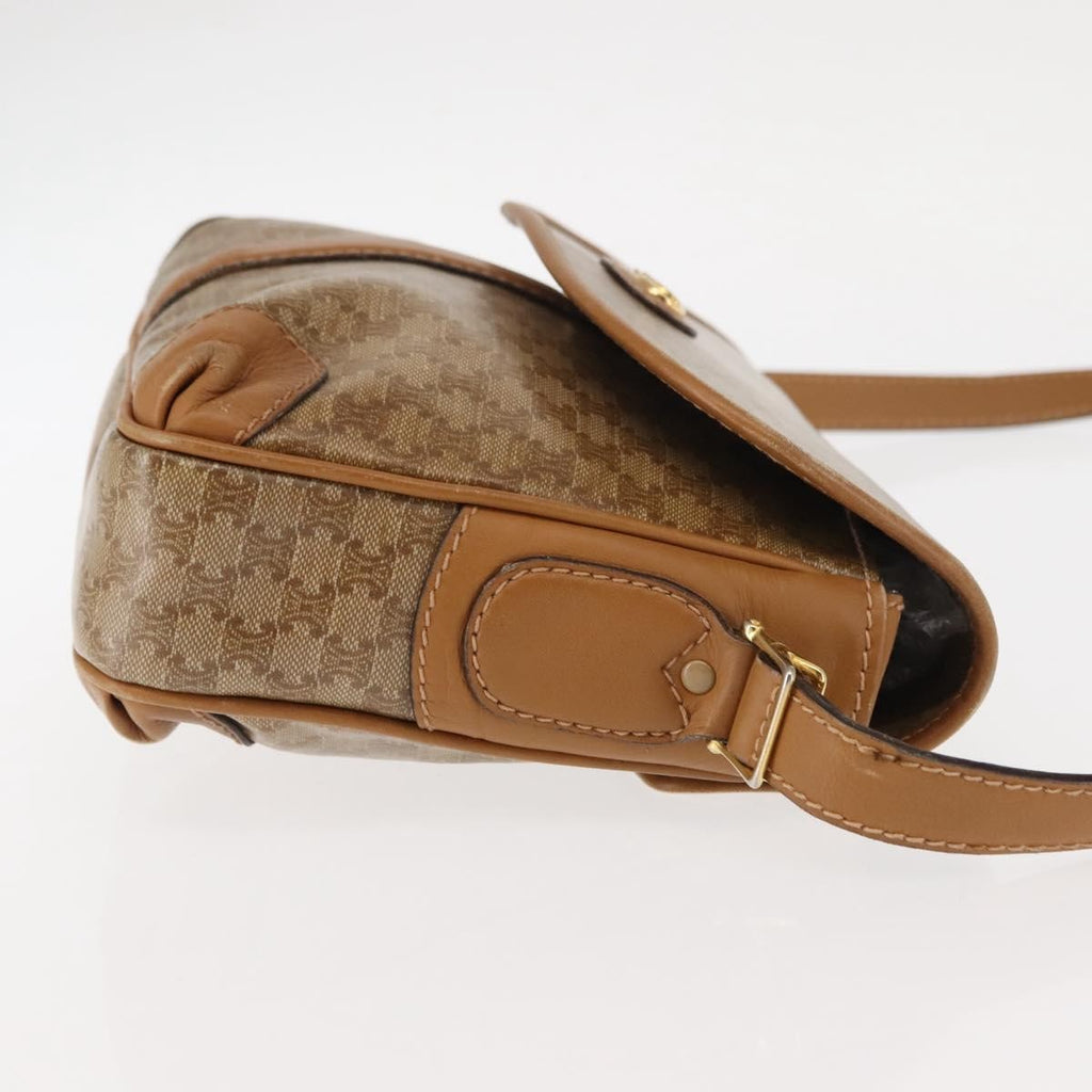 Celine Macadam Shoulder Bag Pvc Leather Beige Pvc,Canvas Bag