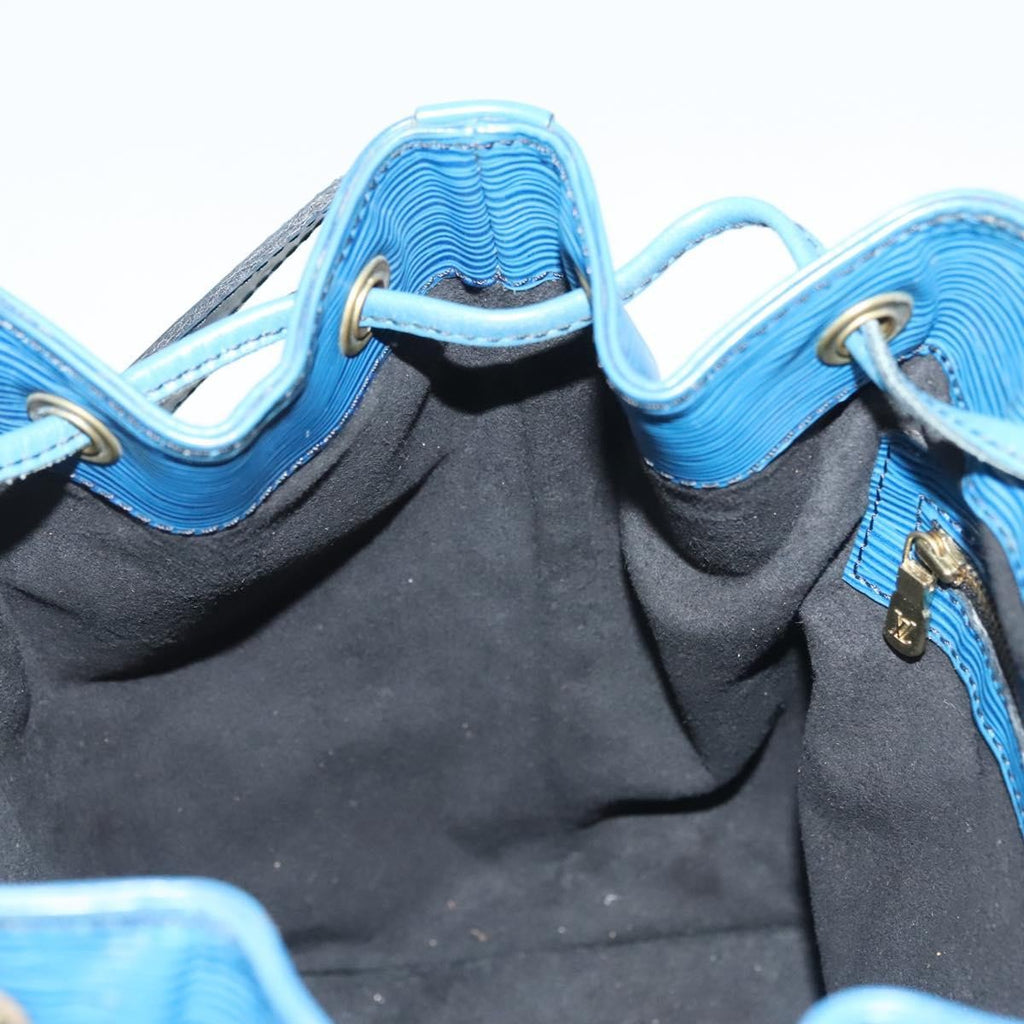 Louis Vuitton Petit Noe Handbag Epi Leather Blue Leather Bag