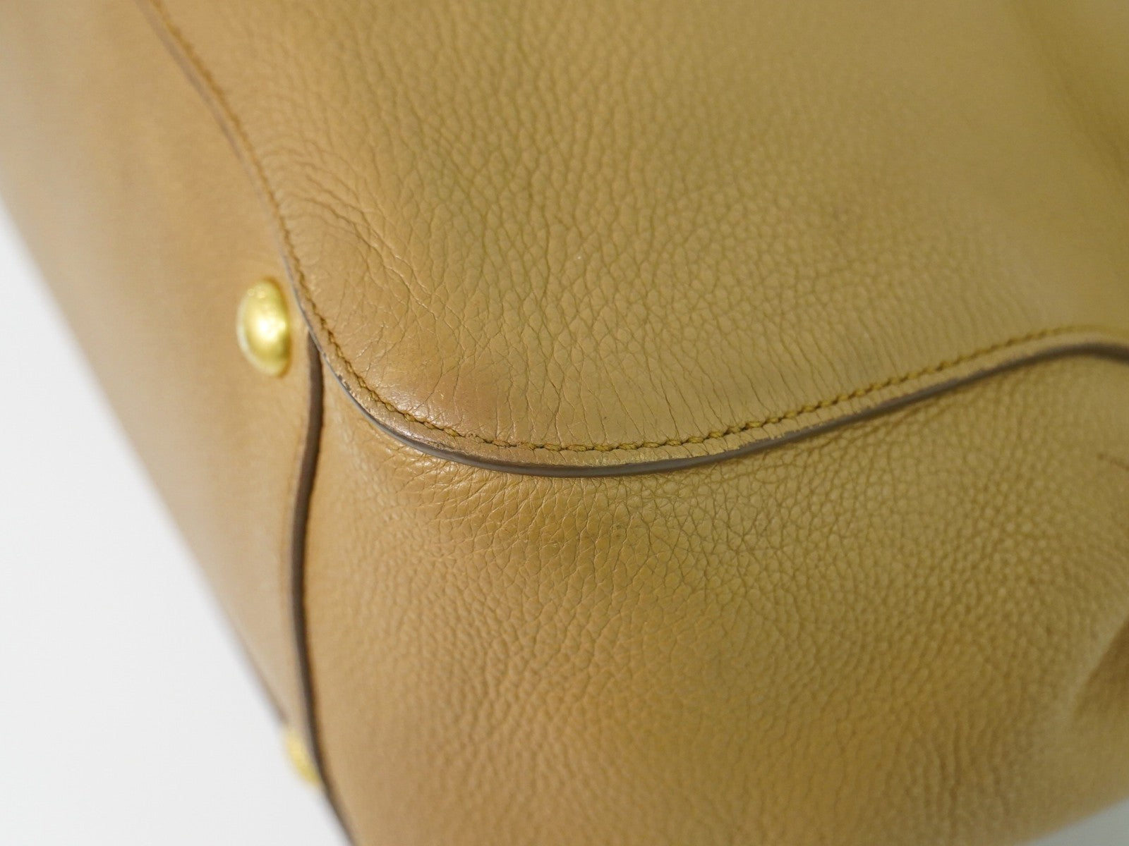 Prada Vintage Handbag Leather Beige Leather Handbag