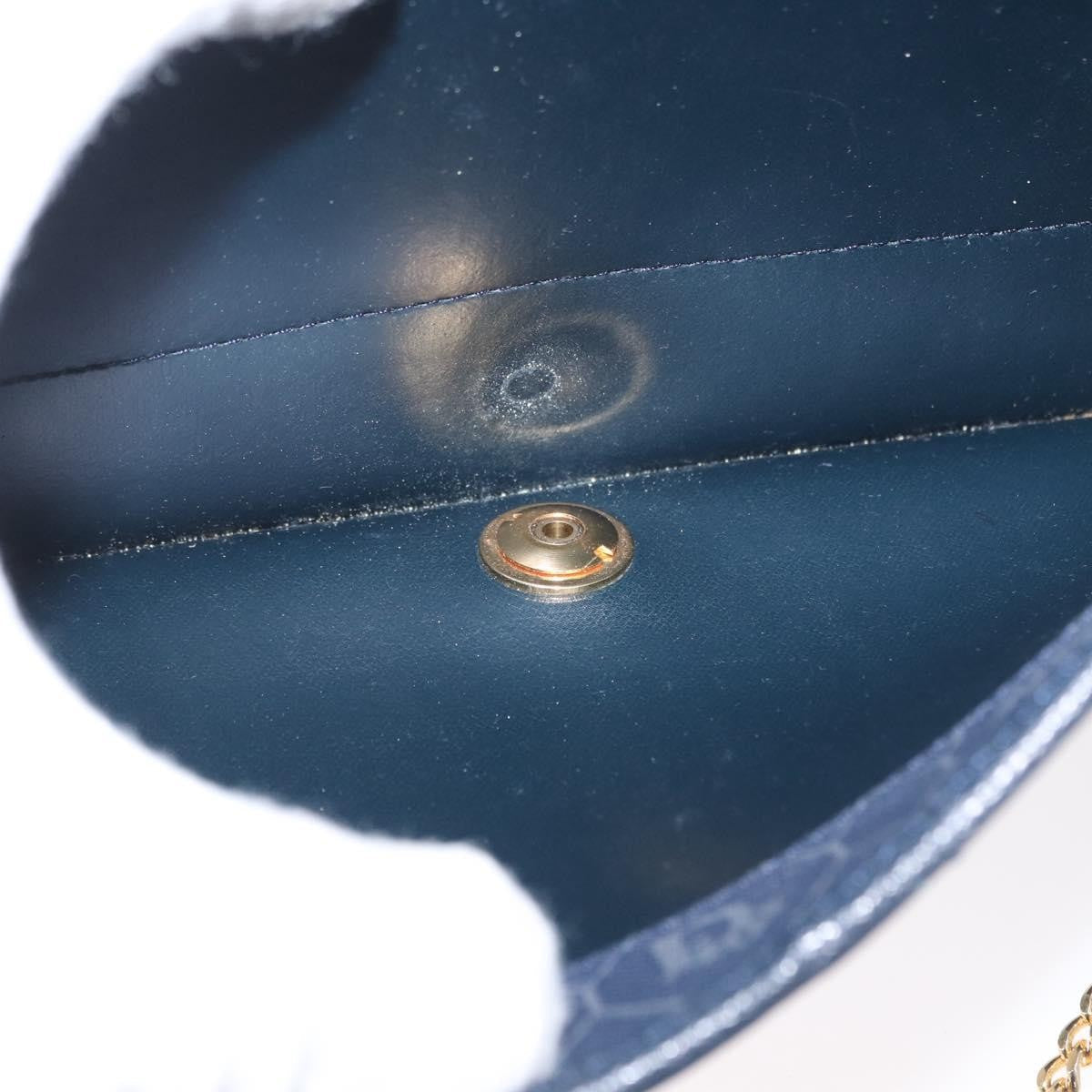 Christian Dior Vintage Chain Flap Shoulder Bag Leather Navy Leather Shoulder Bag Bag (Pre-Owned)