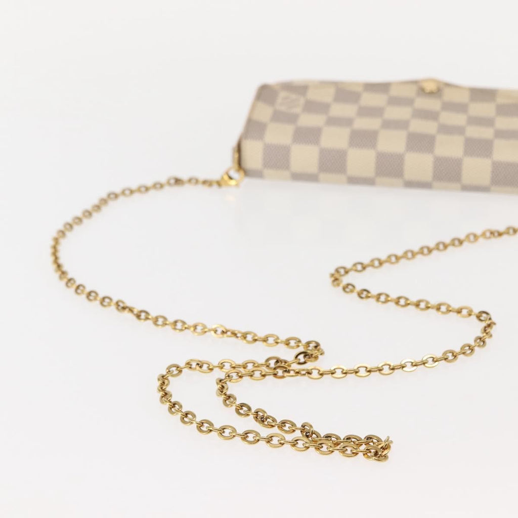 Louis Vuitton Felicie Pochette Damier White Canvas Clutche & Pouche Bag
