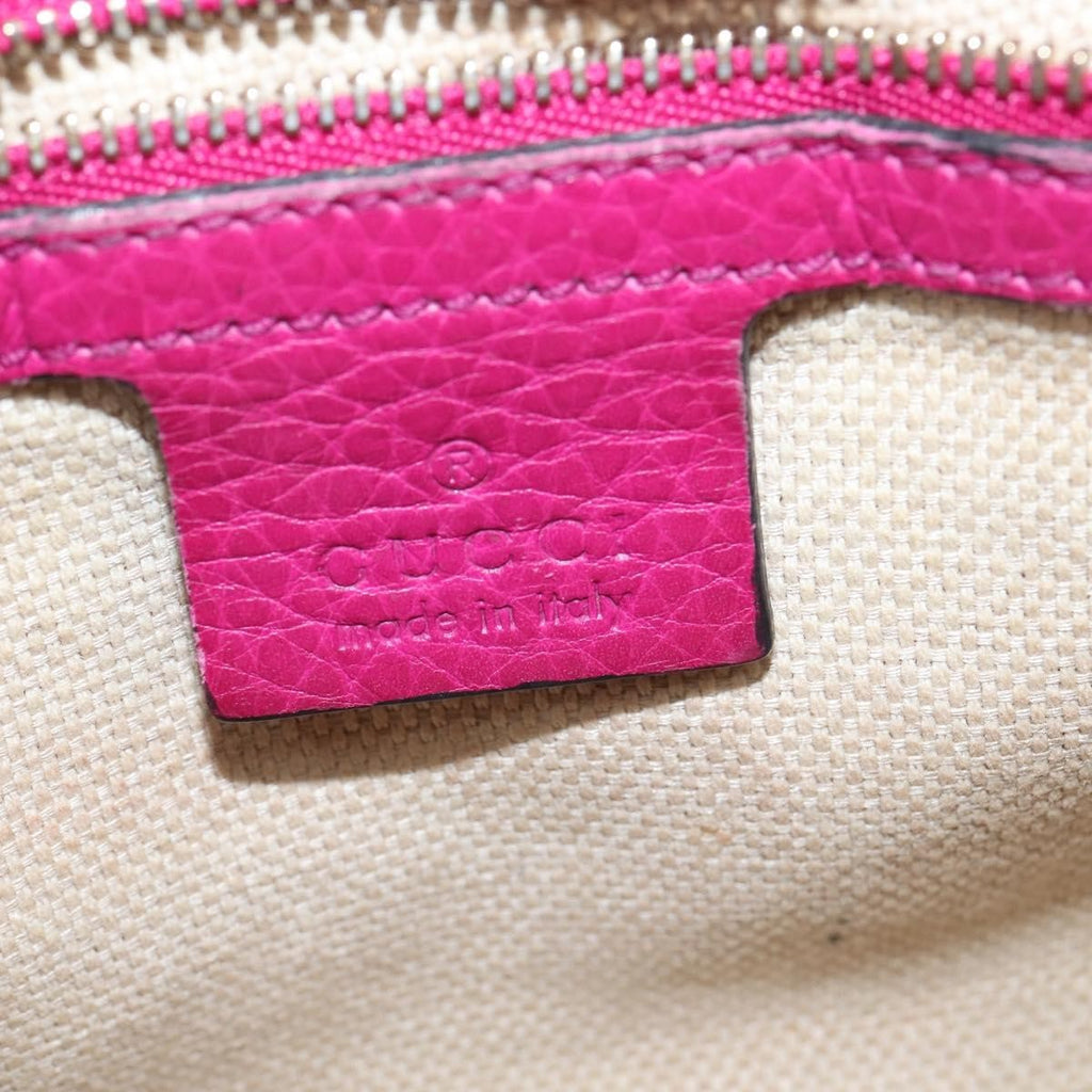 Gucci Soho Chain Crossbody Bag Leather Pink Leather Shoulder Bag Bag (Pre-Owned)