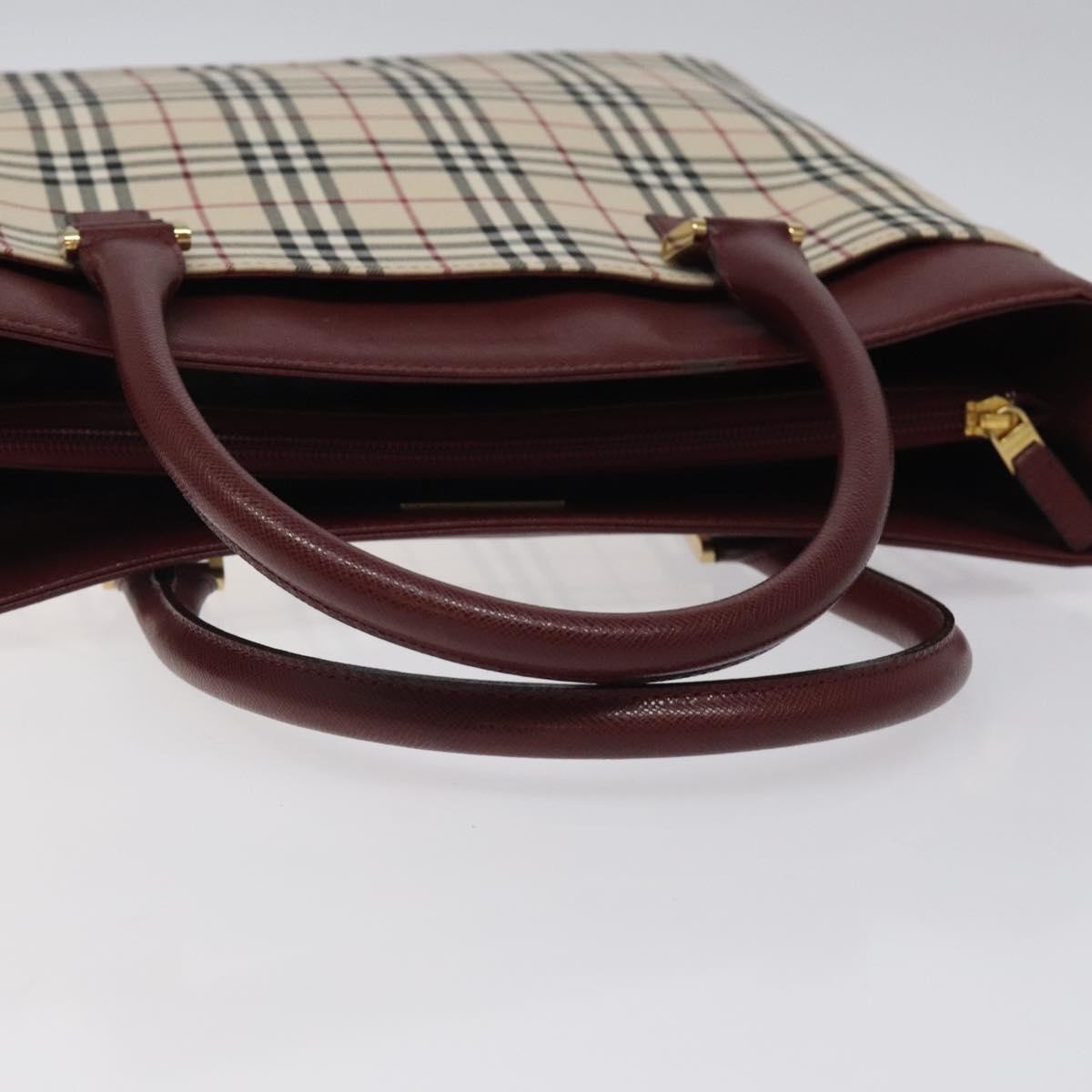 Burberry Nova Check Tote Canvas And Leather Beige Canvas Tote Bag